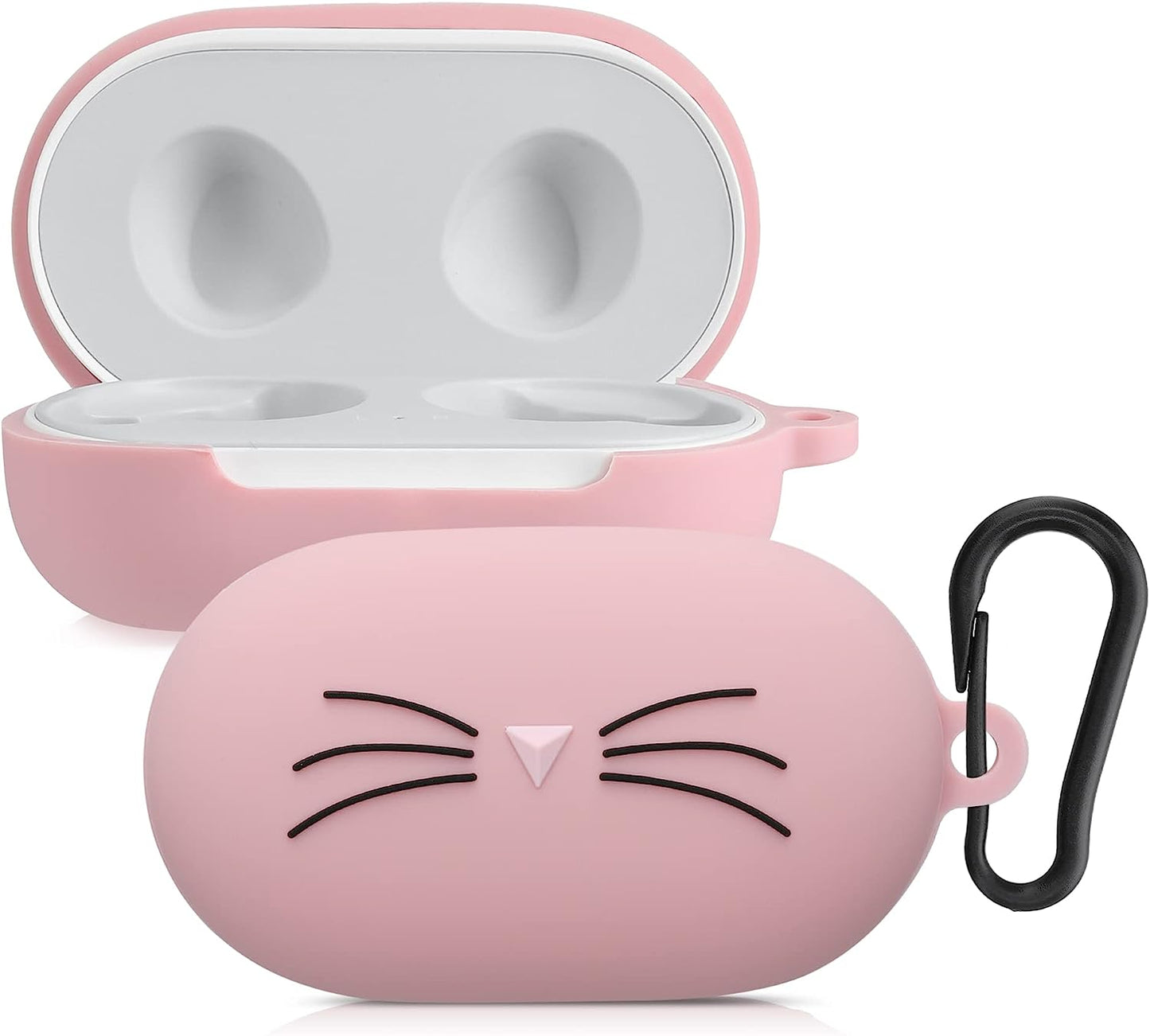 Kwmobile Silicone Case Compatible with Samsung Galaxy Buds/Buds plus - Case Soft Cover - Cat Black/Pink  KW-Commerce   