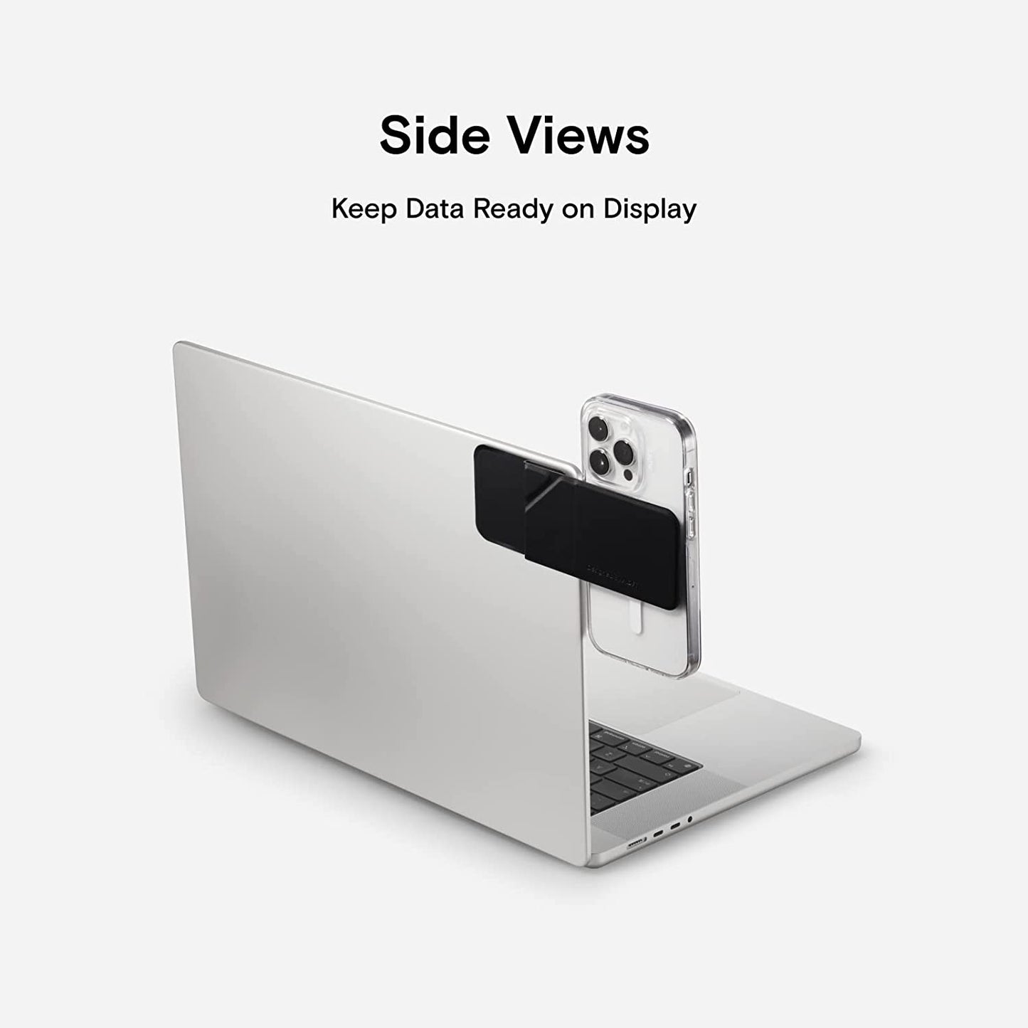 MOFT Magnetic Laptop Iphone Mount, Continuity Camera Mount, Foldaway Portable Laptop Top & Side Holder for Dual-Screen Setup, Black  MOFT   