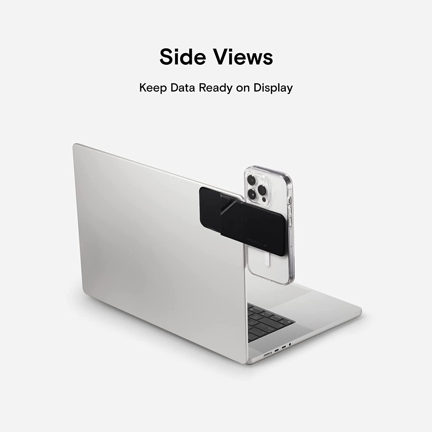 MOFT Magnetic Laptop Iphone Mount, Continuity Camera Mount, Foldaway Portable Laptop Top & Side Holder for Dual-Screen Setup, Black  MOFT   