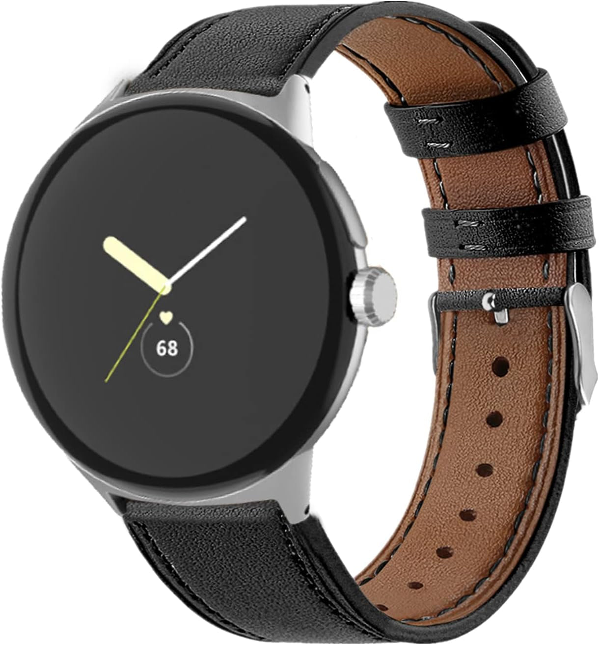 Leather Bands Compatible with Google Pixel Watch Band, Leather Replacement Band for Google Pixel Watch for Women & Men (D)  hunmansaf B  