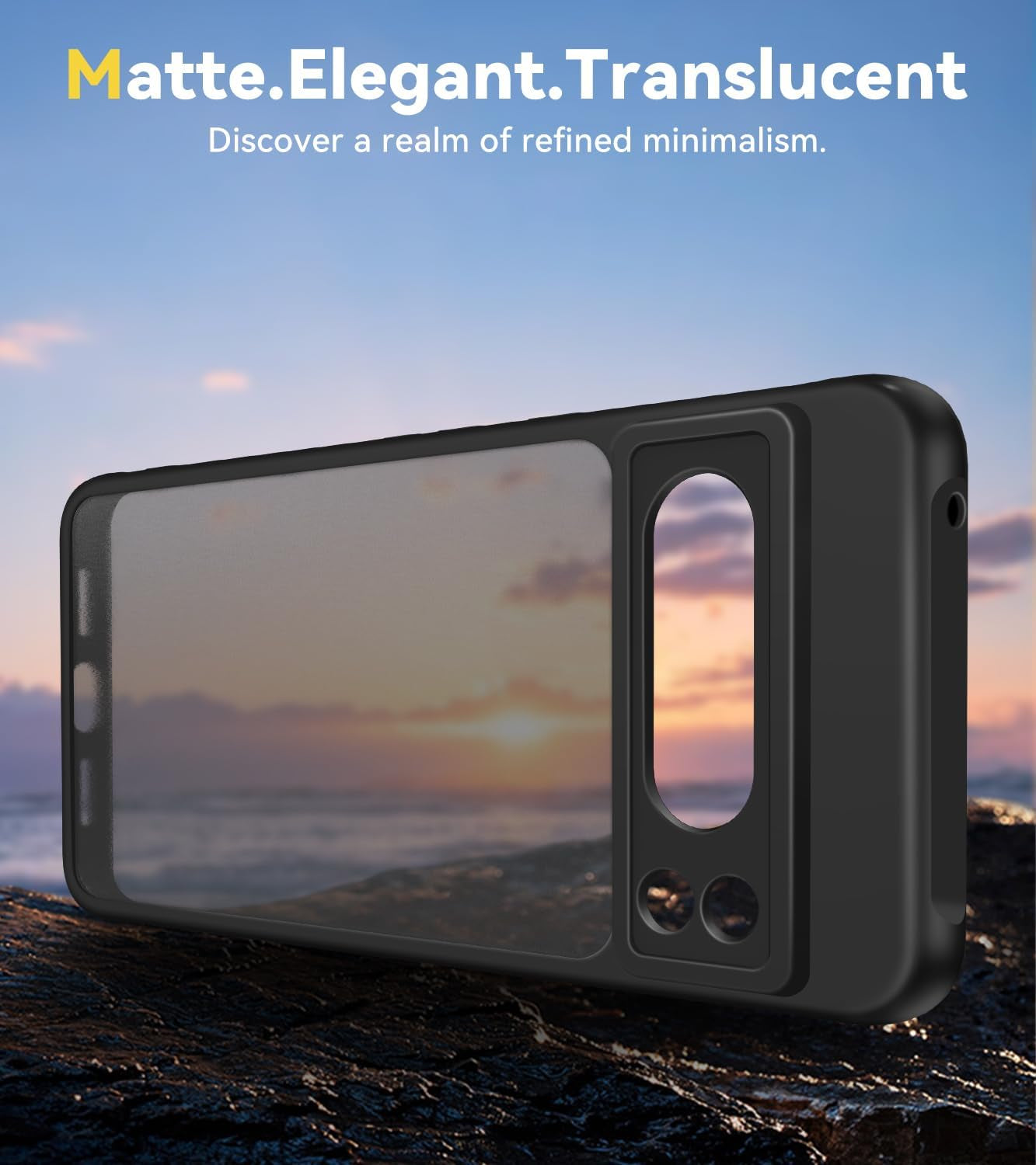 Ivoler Upgraded Shockproof for Google Pixel 8 Pro 2023, Military Grade Drop Protection, Silicone Google Pixel 8 Pro Case, Slim Thin Semi-Clear Google Pixel 8 Pro Phone Case, Black  ivoler   