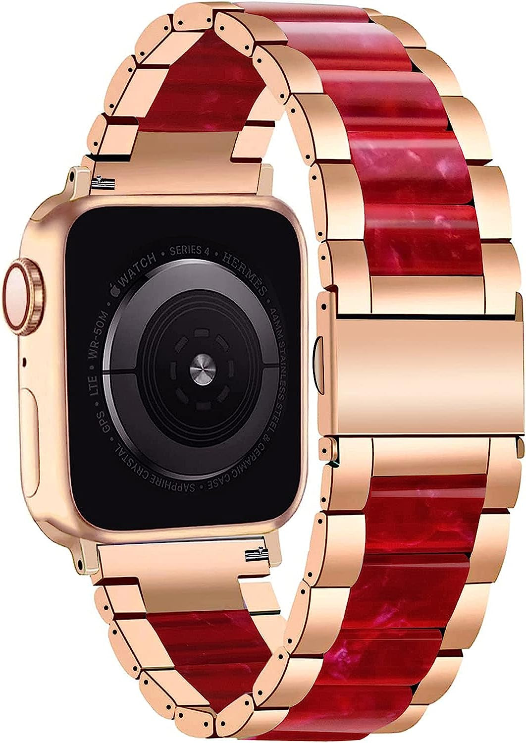 NYENEIL Compatible with Apple Watch Band 38Mm 40Mm 41Mm 42Mm 44Mm 45Mm Ultra 49Mm for Iwatch SE Lightweight Resin Wristband Bracelet Strap Series 8 7 6 5 4 3 2 1 Mens Womens  NYENEIL red 42MM/44MM/45MM/49MM 