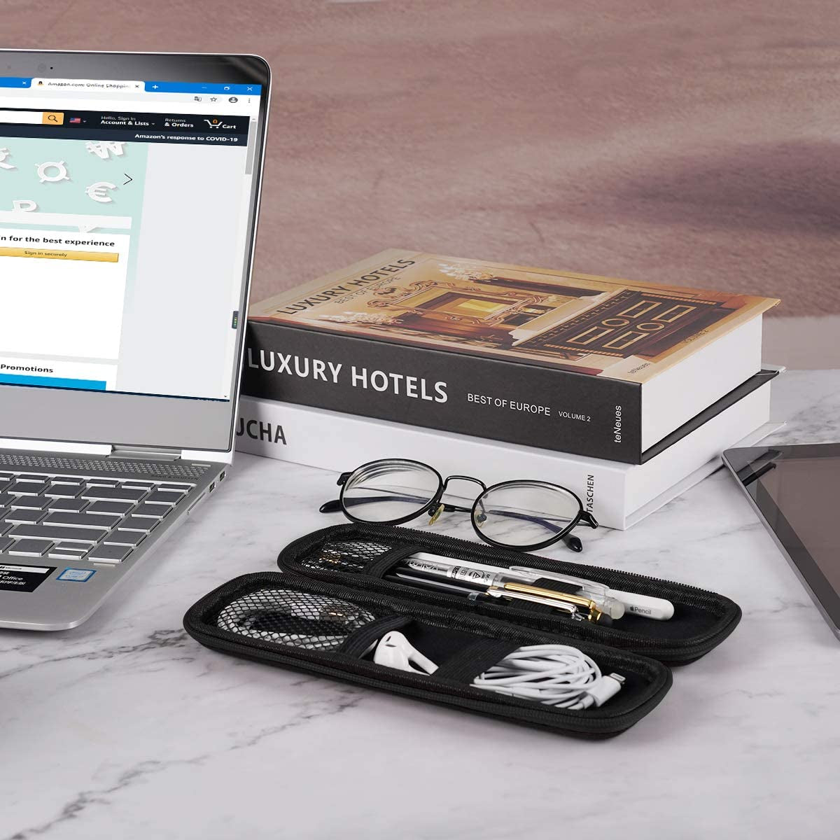 Idream365 Apple Pencil Case Holder,Slim EVA Carrying Case/Bag/Pouch/Holder for Apple Pencils,Executive Fountain Pen,Ballpoint Pen,Stylus Touch Pen-Black  iDream365   