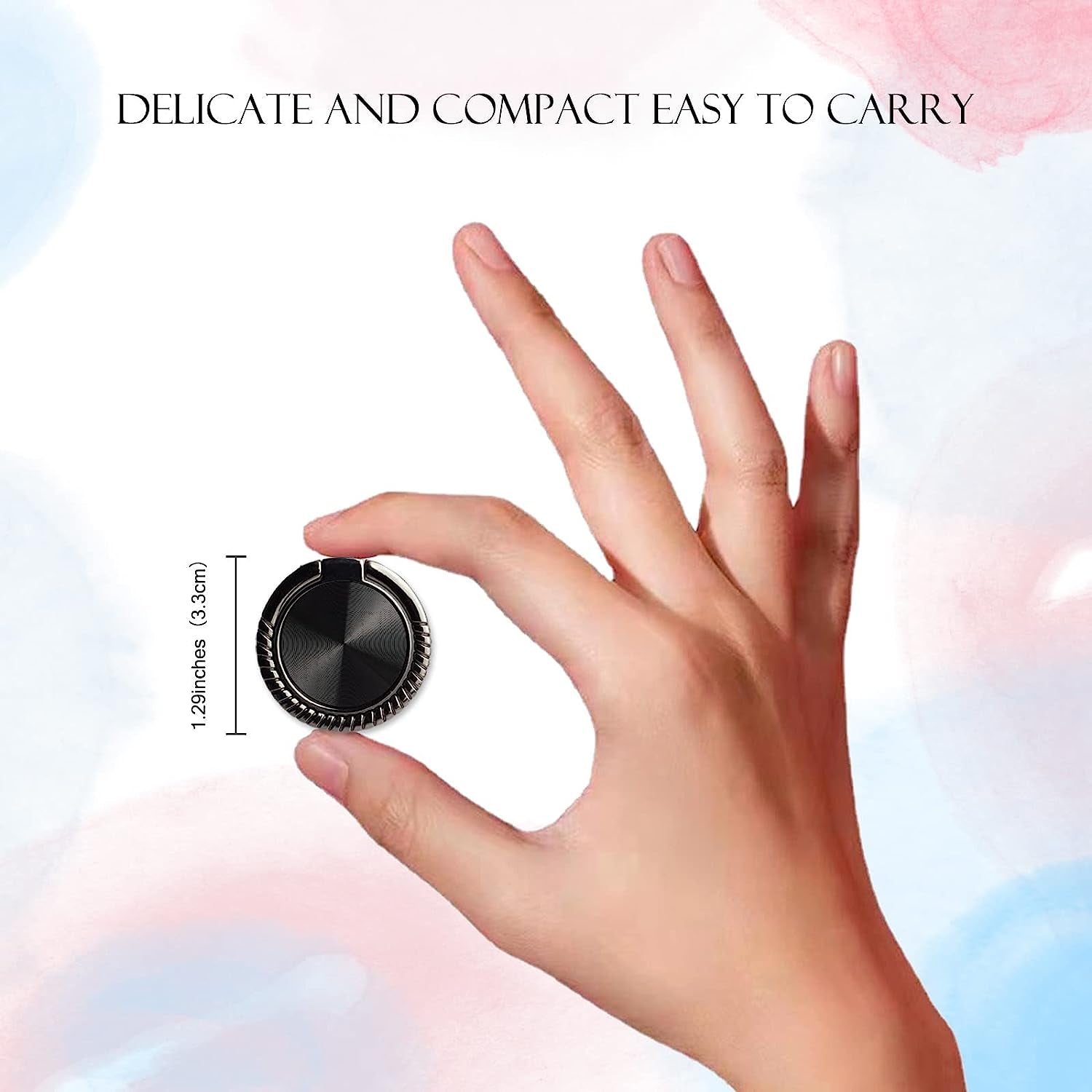 [2 Packs] Featured CD Textures Cell Phone Ring Holder Stand, 360 Degree Rotation Finger Ring Kickstand with Polished Metal Phone Grip for Magnetic Car Mount, Smartphone Accessories  Wansurs   