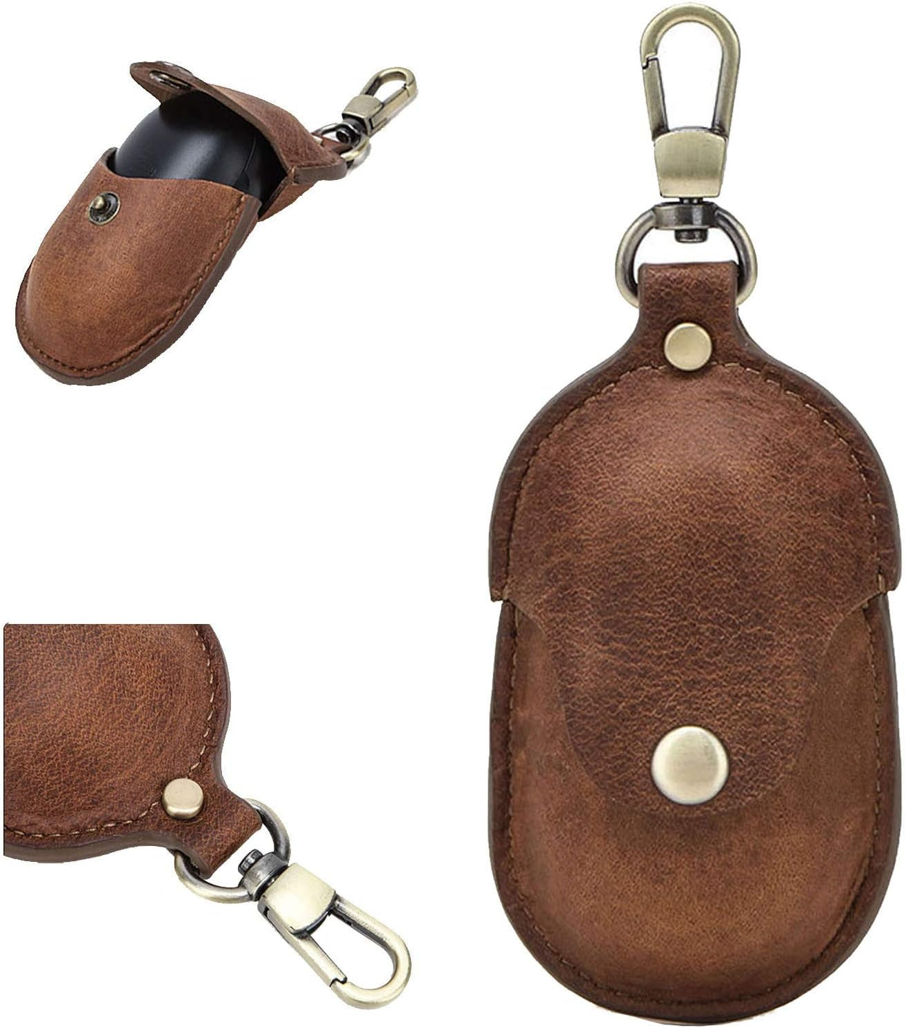 For Galaxy Buds Case, Personalized Genuine Leather Case Samsung Galaxy Buds Case Portable Protective Galaxy Buds Case Cover Shockproof with Loss Prevention Clip for Galaxy Buds & Galaxy Buds+ Plus  Tg   