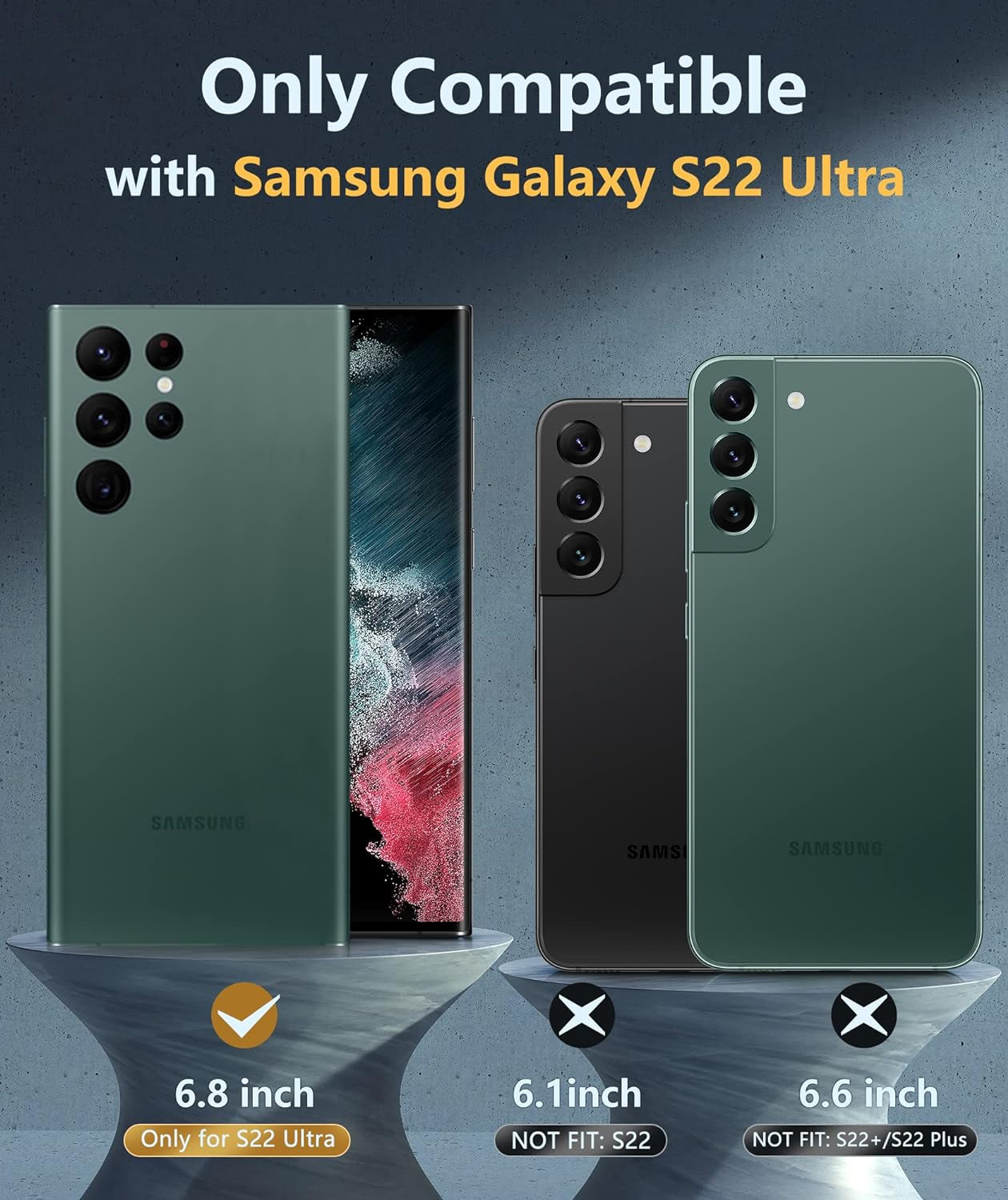 FNTCASE for Samsung Galaxy S22-Ultra Case: Full Drop Proof Protection Translucent Cases | Matte Textured Shockproof Protective Bumper | Rugged Hard Cell Phone Cover for Galaxy S22Ultra 5G  FNTCASE   