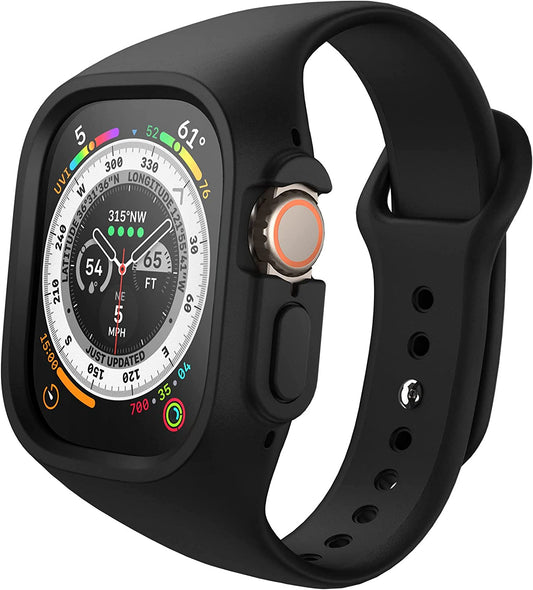 SURITCH Band Compatible with Apple Watch Ultra 49Mm, Soft Silicone Bumper Protective Case with Strap Bands for Apple Watch Ultra Band Men Women  SURITCH   