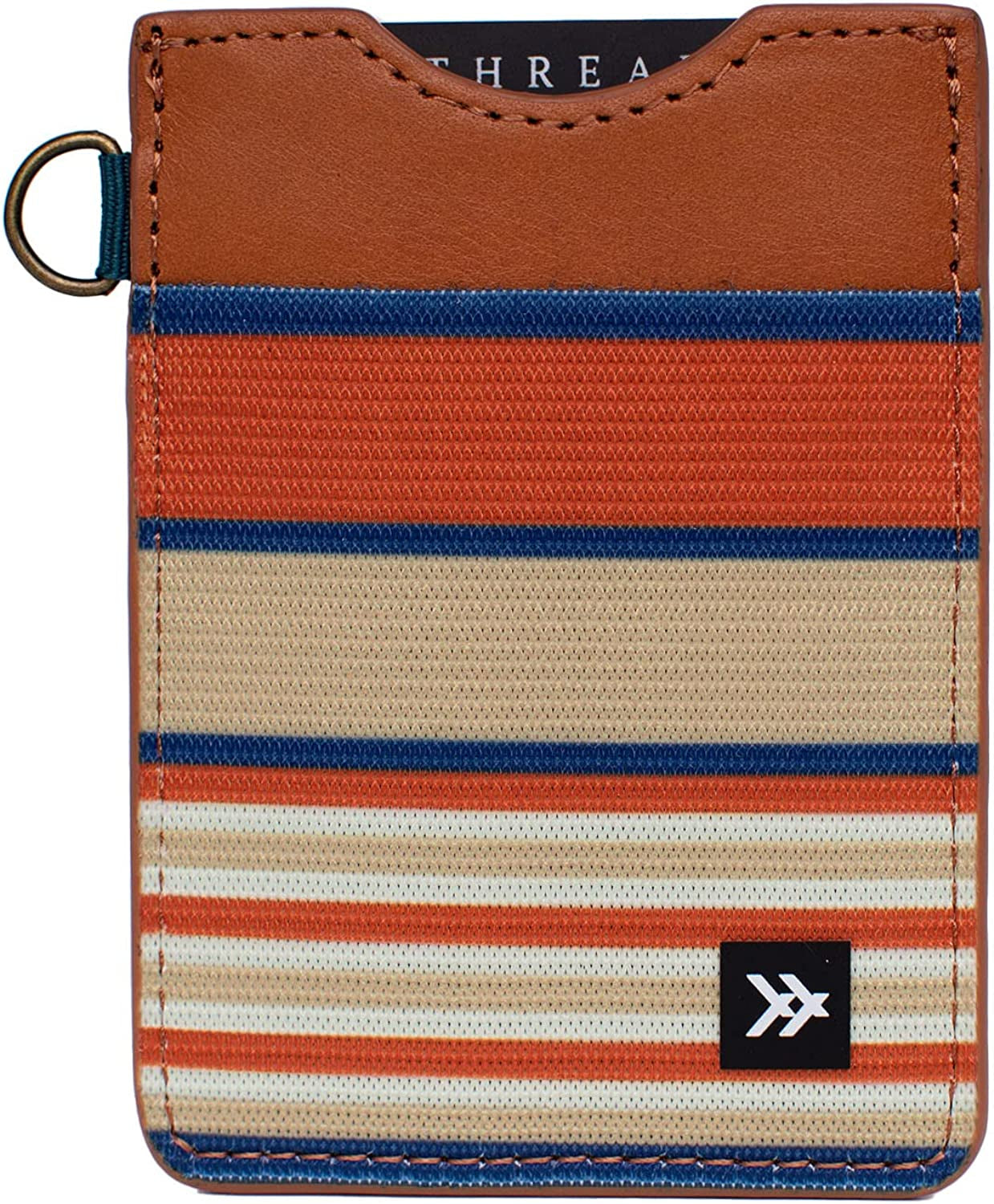 Slim Minimalist Elastic & Leather Vertical Wallet with RFID for Men & Women | Small Credit Card Holder for Front Pocket  Thread Wallets Nate  