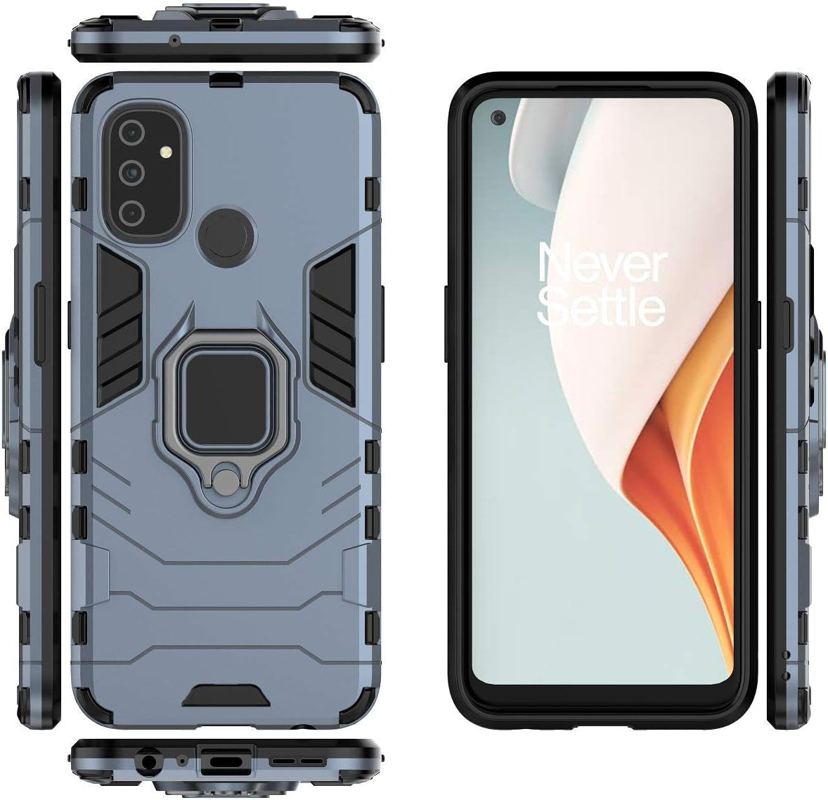 Case for Oneplus Nord N100 Case Cover,Magnetic Car Mount Bracket Shell Case for Oneplus Nord N100 BE2013 Case Black  QiongNi Blue  