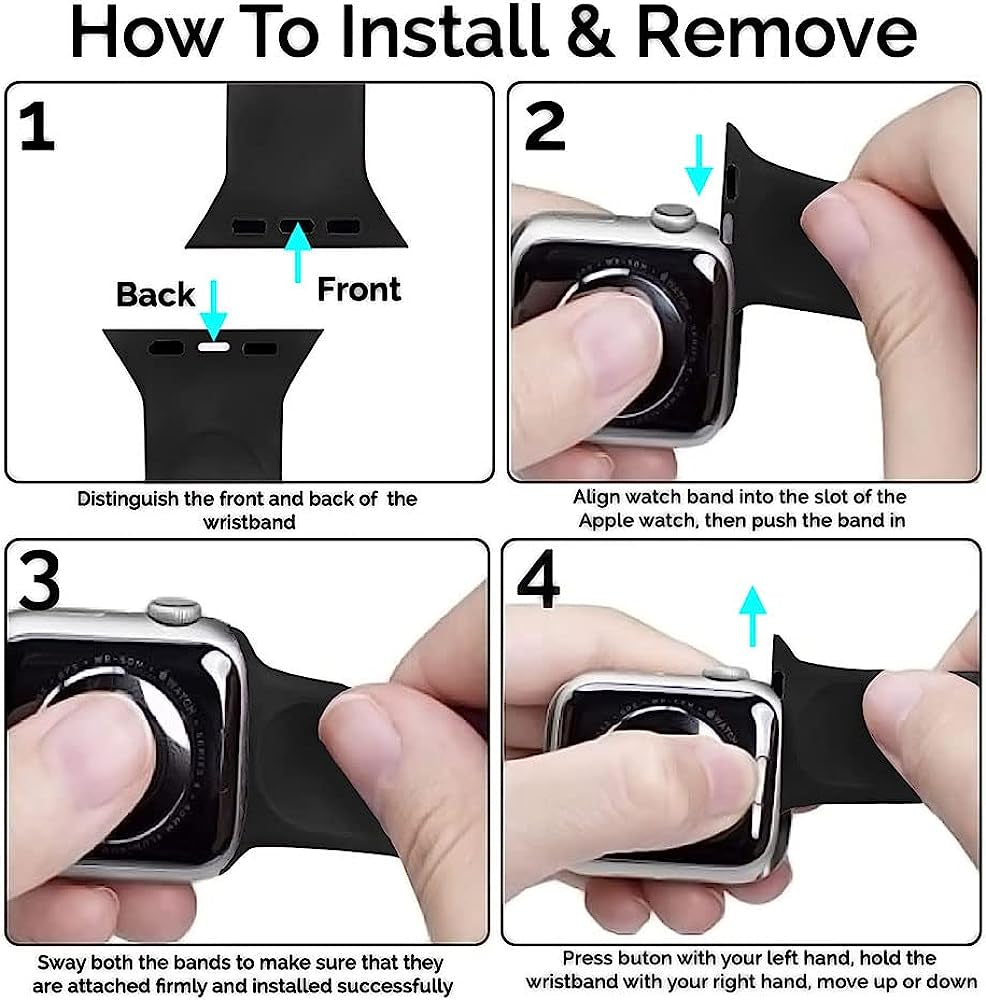 PZAZT Sport Watch Band Compatible with Apple Watch Band 38Mm 40Mm 41Mm 42Mm 44Mm 45Mm 49Mm,Soft Silicone Strap for Iwatch Ultra Series 8 7 6 5 4 3 2 1 SE, Magnetic Folding Buckle for Women Men  PZAZT   