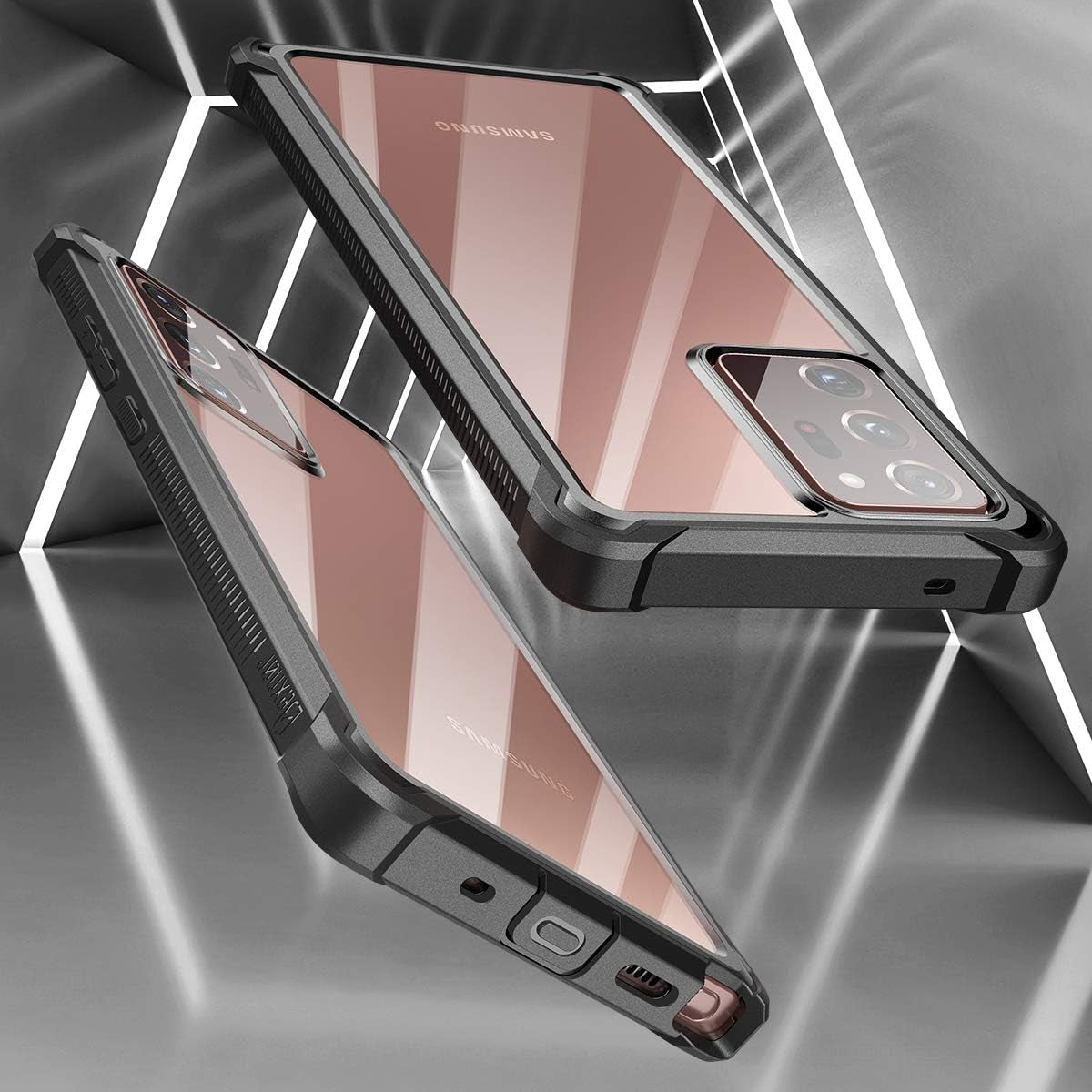 Dexnor for Galaxy Note 20 Ultra Case with Screen Protector Clear 360 Full Body Rugged Protective Shockproof Hard Back Cover Heavy Duty Defender Bumper for Samsung Note 20 Ultra 5G 6.9" - Black  Dexnor   