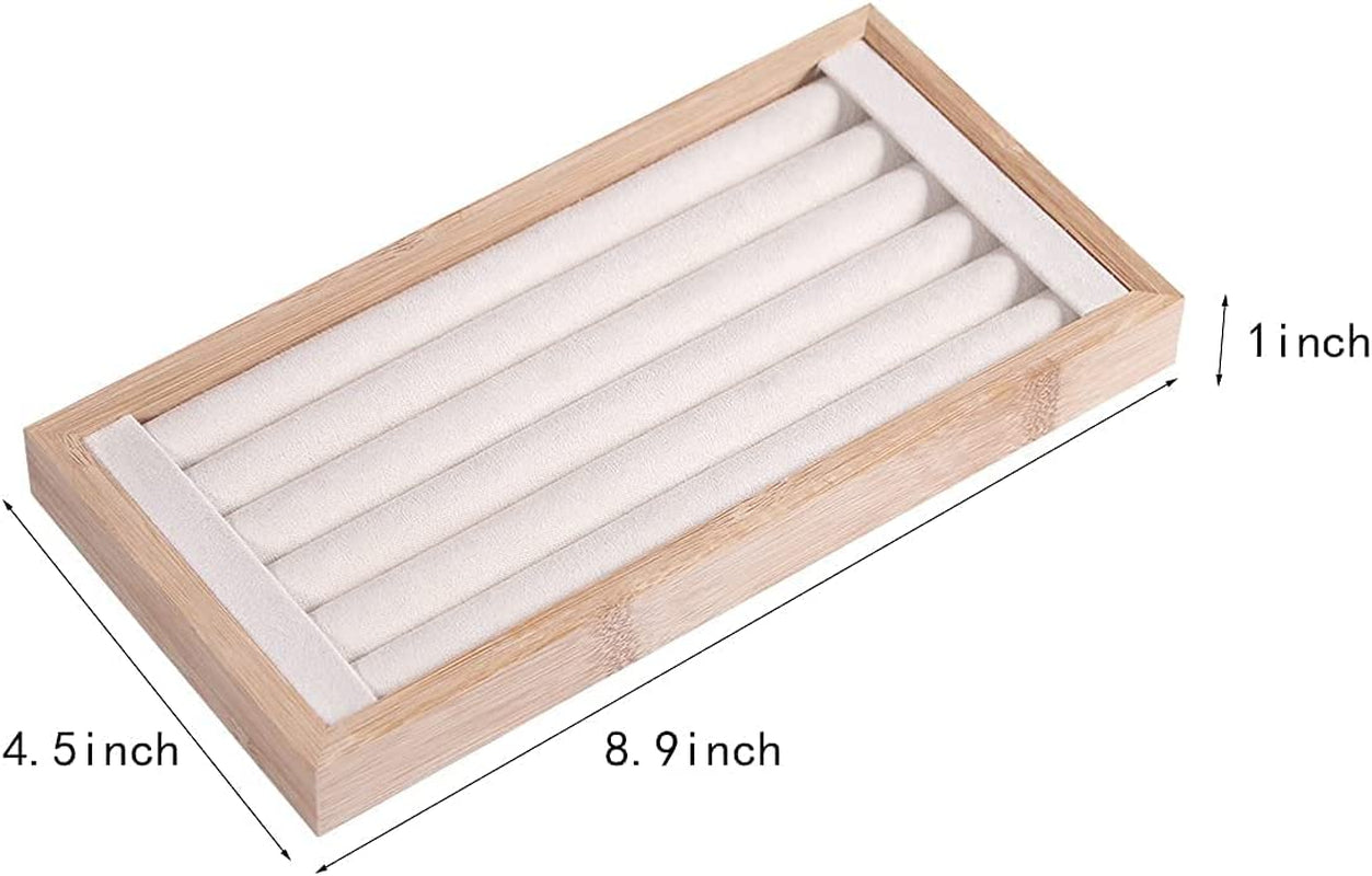 Kanwoder Bamboo Ring Holder,Ring Display Stand,Jewelry Organizer Stand for Rings Earrings Selling（Beige）  Kanwoder   
