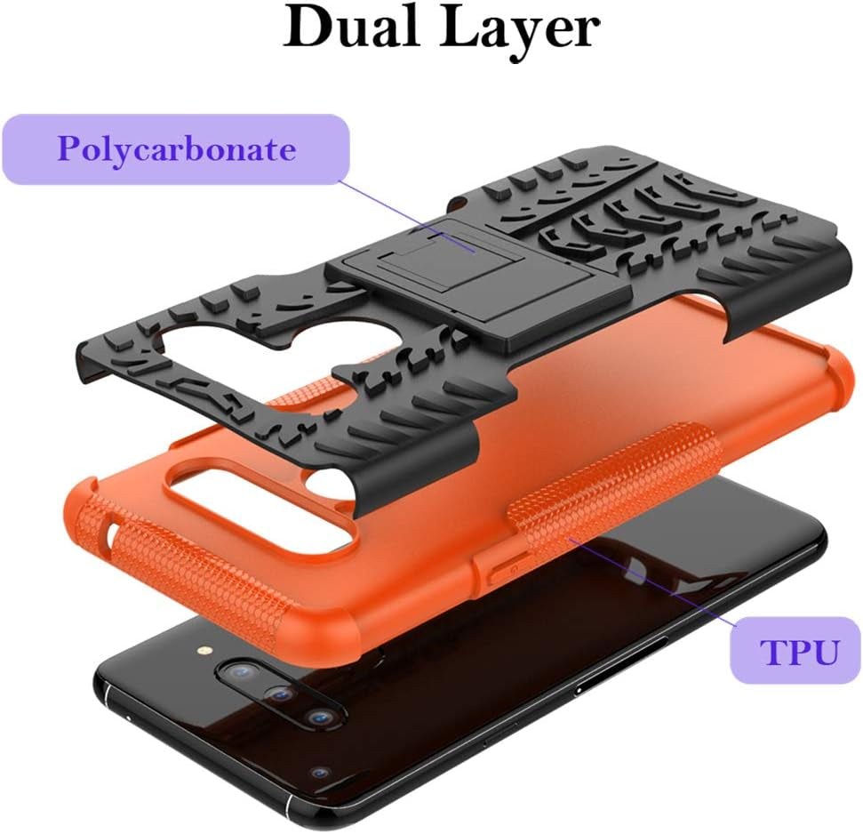 Yerebel for LG V35 Thinq Case, for LG V30 Case, for LG V30S Thinq Case, with Kickstand Hard PC Back Cover Soft TPU Dual Layer Protection Phone Cover for LG V35/LG V30 plus (Orange)  Yerebel   