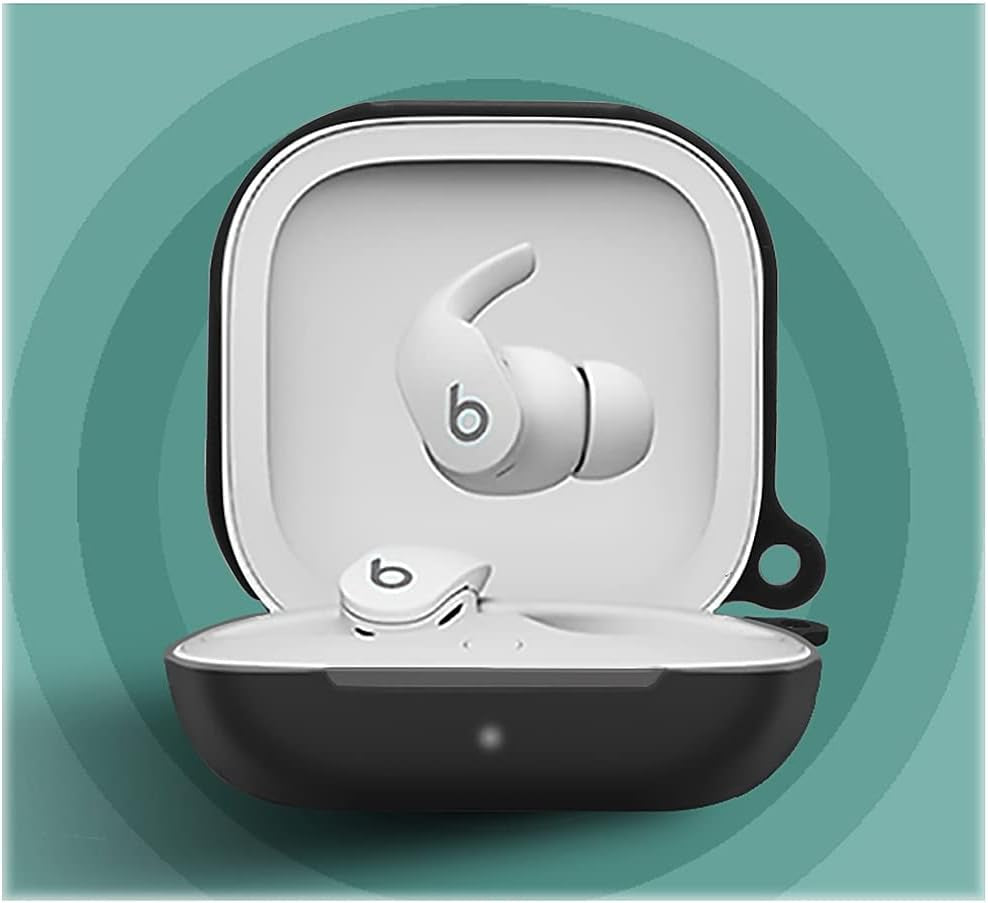 Saharacase Silicone Case for Dr. Dre Beats Fit Pro 2021 [Rugged] Full Body Protection Antislip Grip Slim with Keychain (Black)  ZERODAMAGE SAHARA CASE   