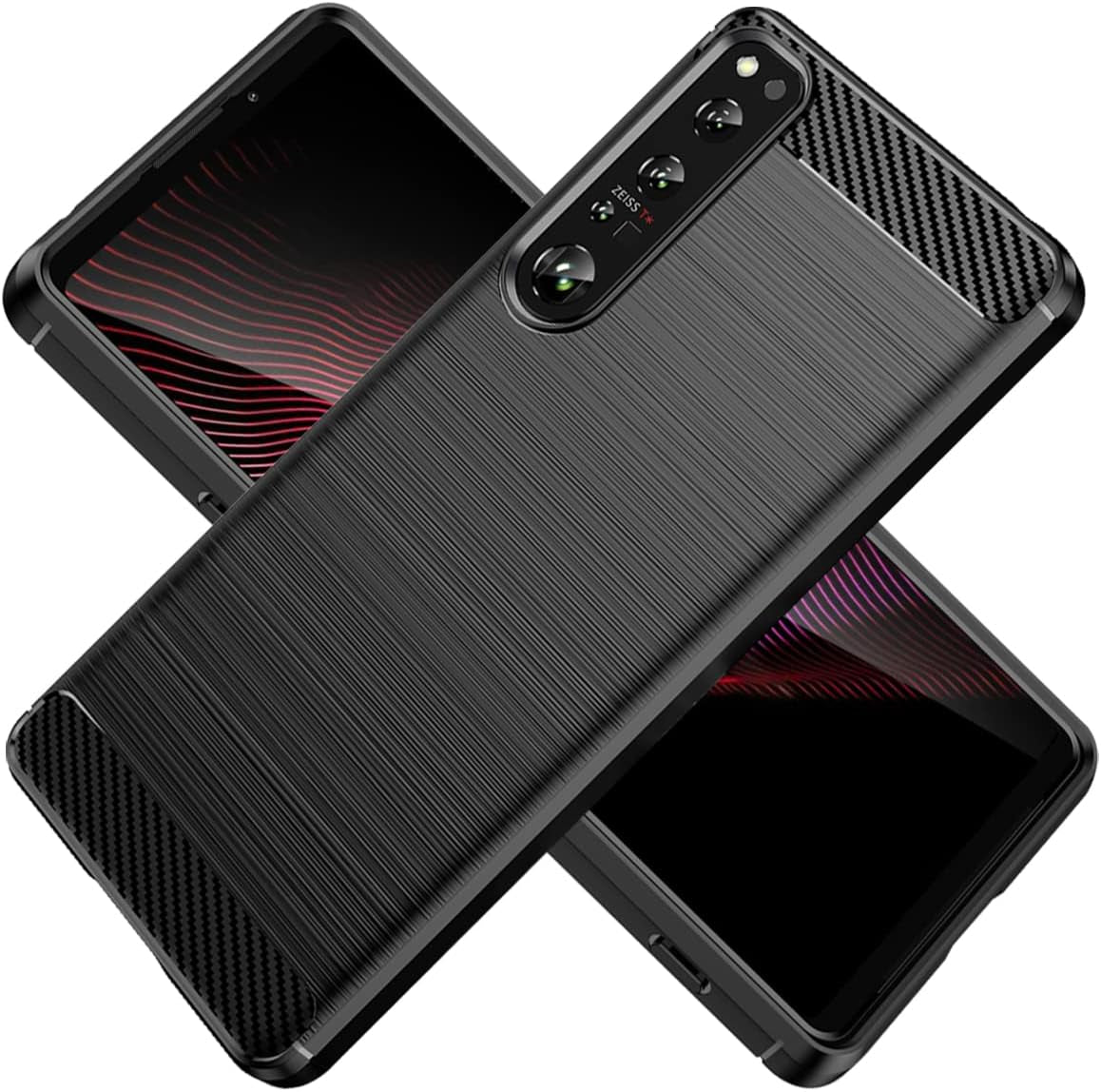 KOARWVC Phone Case for Xperia 1 IV 5G Case, XQ-CT72 Case Carbon Fiber Shockproof Rugged Shield Anti-Scratch Soft TPU Back Cover Protective Cases for Sony Xperia 1 IV (Black)  KOARWVC   