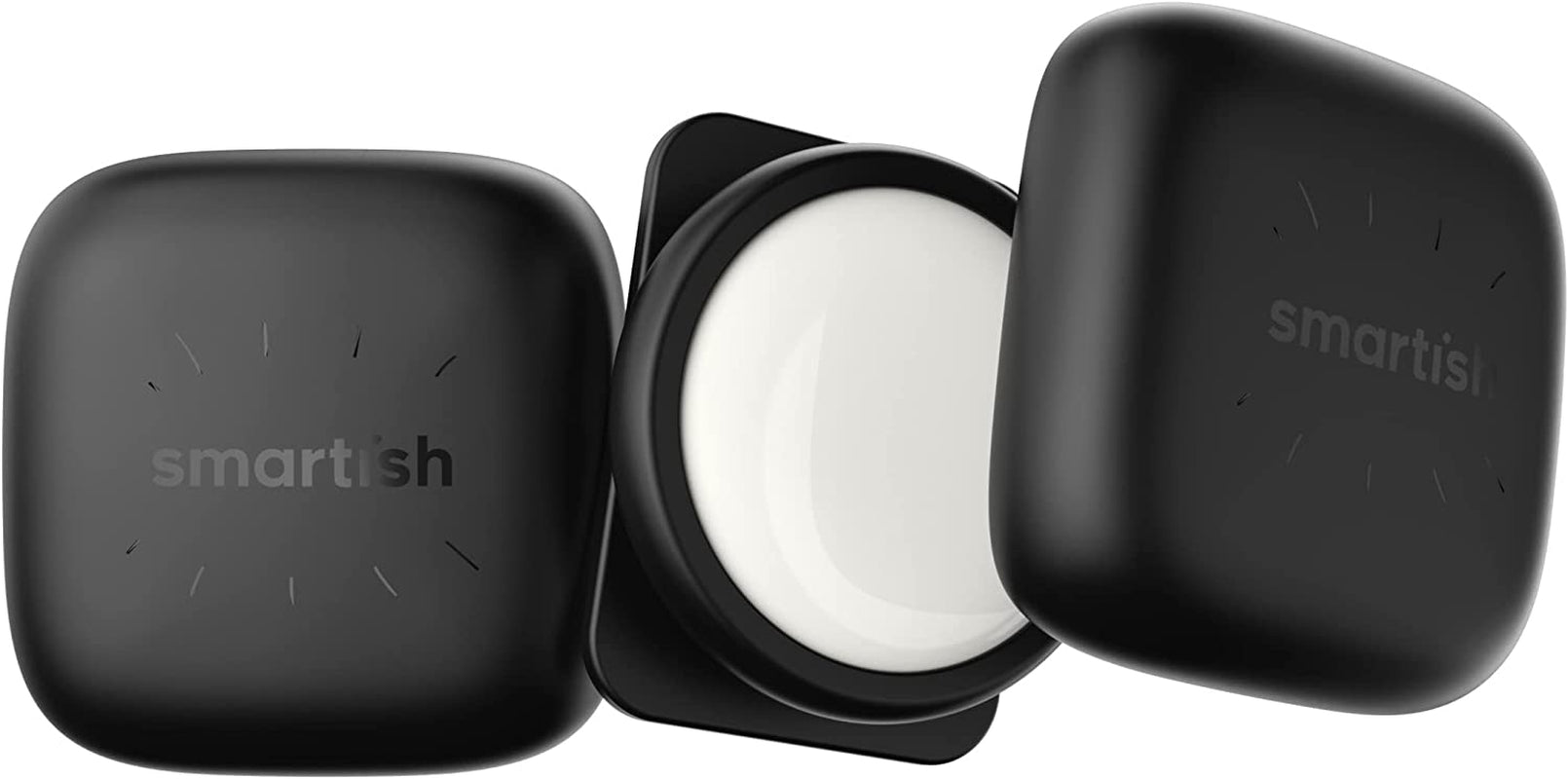 Smartish Airtag Dog Collar Holder - Snitch 2 Pack Apple Air Tag Case for Cat or Dog Collars [.5"-1.5" Collars] - Black  Smartish Stick-on Mount  