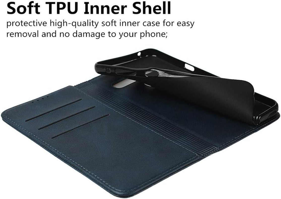 Icovercase for LG G8 Thinq Wallet Case, Premium PU Magnetic Leather Card Slots Holder Carry Kickstand Feature Flip Cover Case for LG G8 (Navy Blue)  iCoverCase   