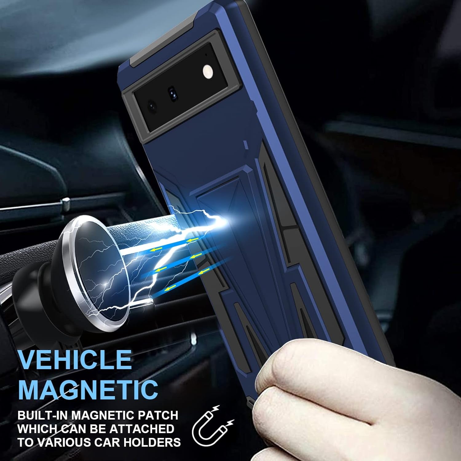 Aicase Compatible with Google Pixel 6 Case (2021) Kickstand with Car Magnetic Heavy Duty Military Grade Protection Shockproof Protective Cover for Google Pixel 6  AICase   