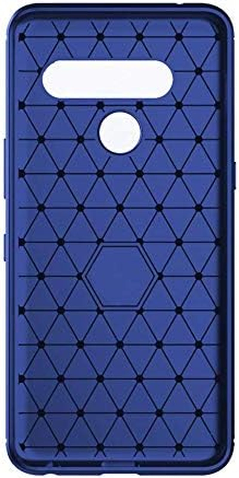 Phone Case for LG V40 Thinq with Tempered Glass Screen Protector Cover and Slim Rugged Soft TPU Rubber Silicone Cell Accessories LGV40 Storm V 40 Thin Q V40Thinq LG40 40V 40Thinq Women Men Girls Blue  Asuwish   