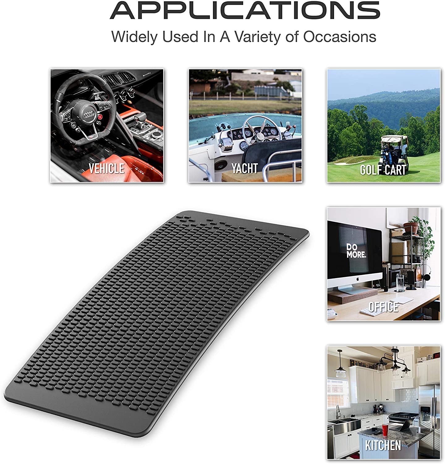 JIMISHA anti Slip Pad Sticky Gripping Pad Sticky Gel Pad Multifunctional Fixate Gel Pads Non-Slip Mounting Pad Cell Pad, 6.3 X 2.8 Inch (2 Pack)  JIMISHA   