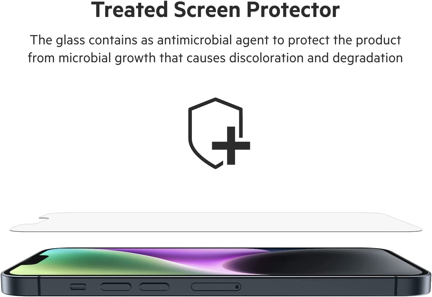 Belkin Temperedglass Iphone 14, Iphone 13 and Iphone 13 Pro, Screen Protector Easy Bubble Free Application with Included Installation Guide Stickers, 9H Hardness Tested  Belkin   