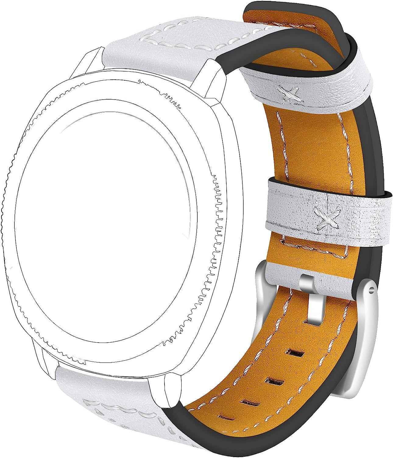 Tencloud Straps Compatible with Umidigi Uwatch 2S Watch Band 22Mm, Replacement Leather Band Wristband for Umidigi Uwatch 2S Smartwatch Women Men  TenCloud White  