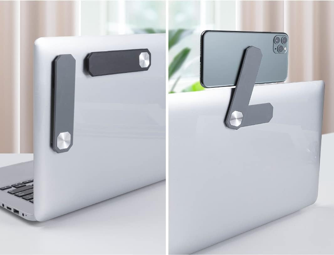 Laptop Phone Holder, Adjustable Laptop Stand, Laptop Side Mount Clip, Slim Portable Smartphone Stand, Computer Monitor Expansion Bracket, Magnetic Phone Mount, Soporte De Telefono Para Laptop Black  QP Import Shop   