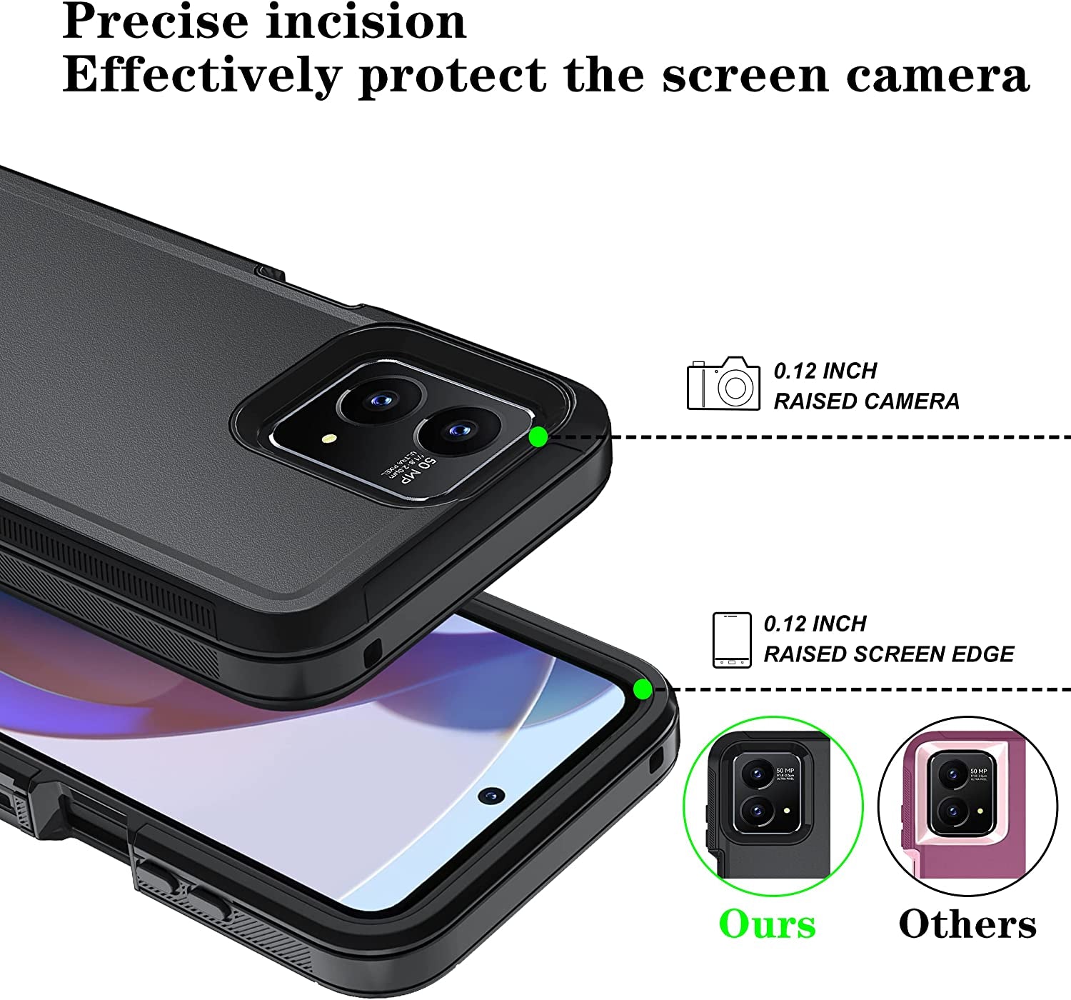 ONOLA for Motorola Moto G Stylus 5G 2023 Case with HD Screen Protector(2 Packs) [Not for Moto G Stylus 5G/4G 2022], Shockproof Dustproof 3 in 1 Durable Case for Moto G Stylus 5G 2023 (Black)  ONOLA   