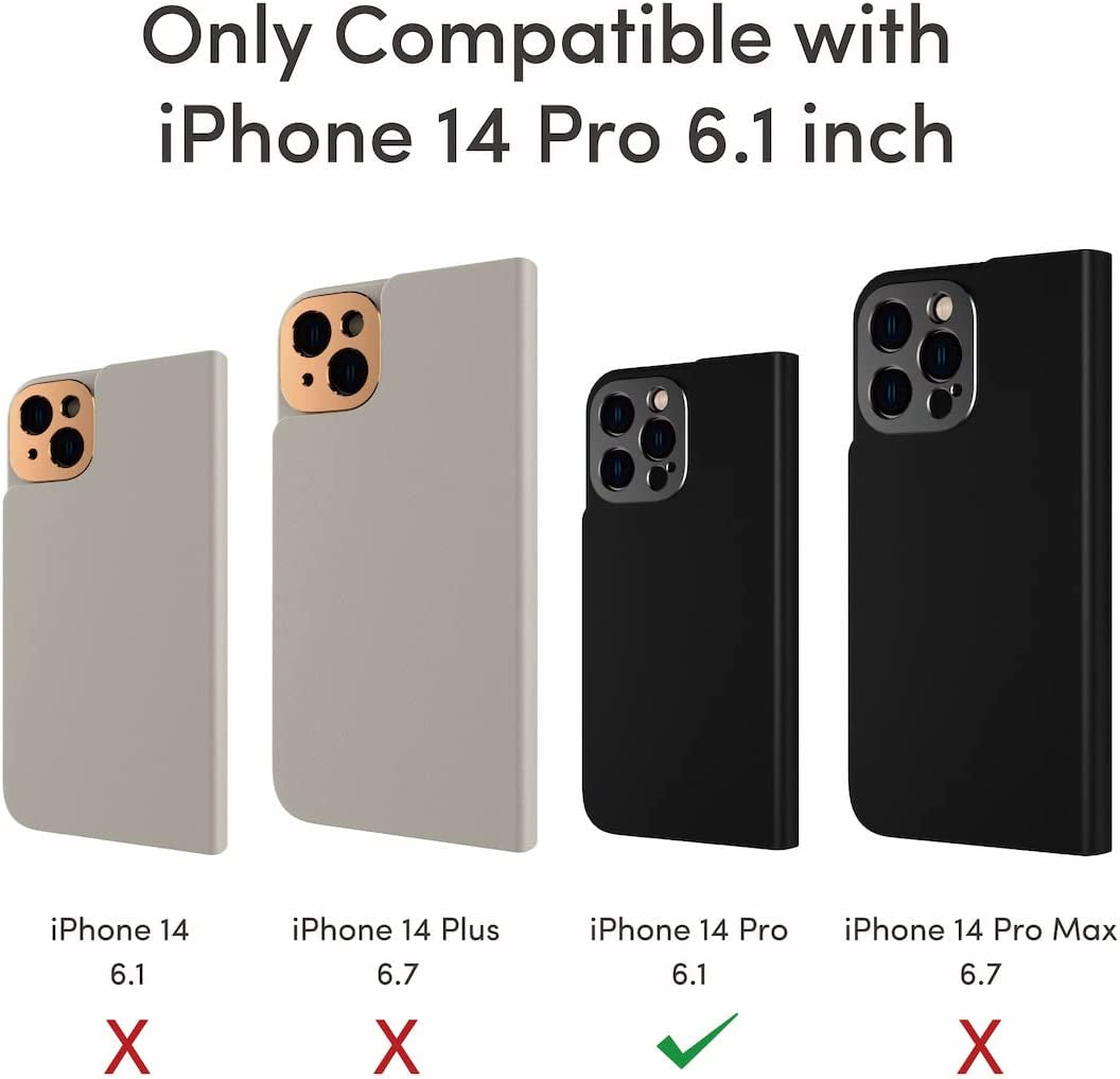 Moshi Overture Detachable Leather Wallet Case Compatible with Iphone 14 Pro, Flip Folio Case with 3 Card Holders Kickstand [Shockproof] Iphone Cover 6.1 Inch 2022, Magsafe Compatible (Serene Gray)  Moshi   