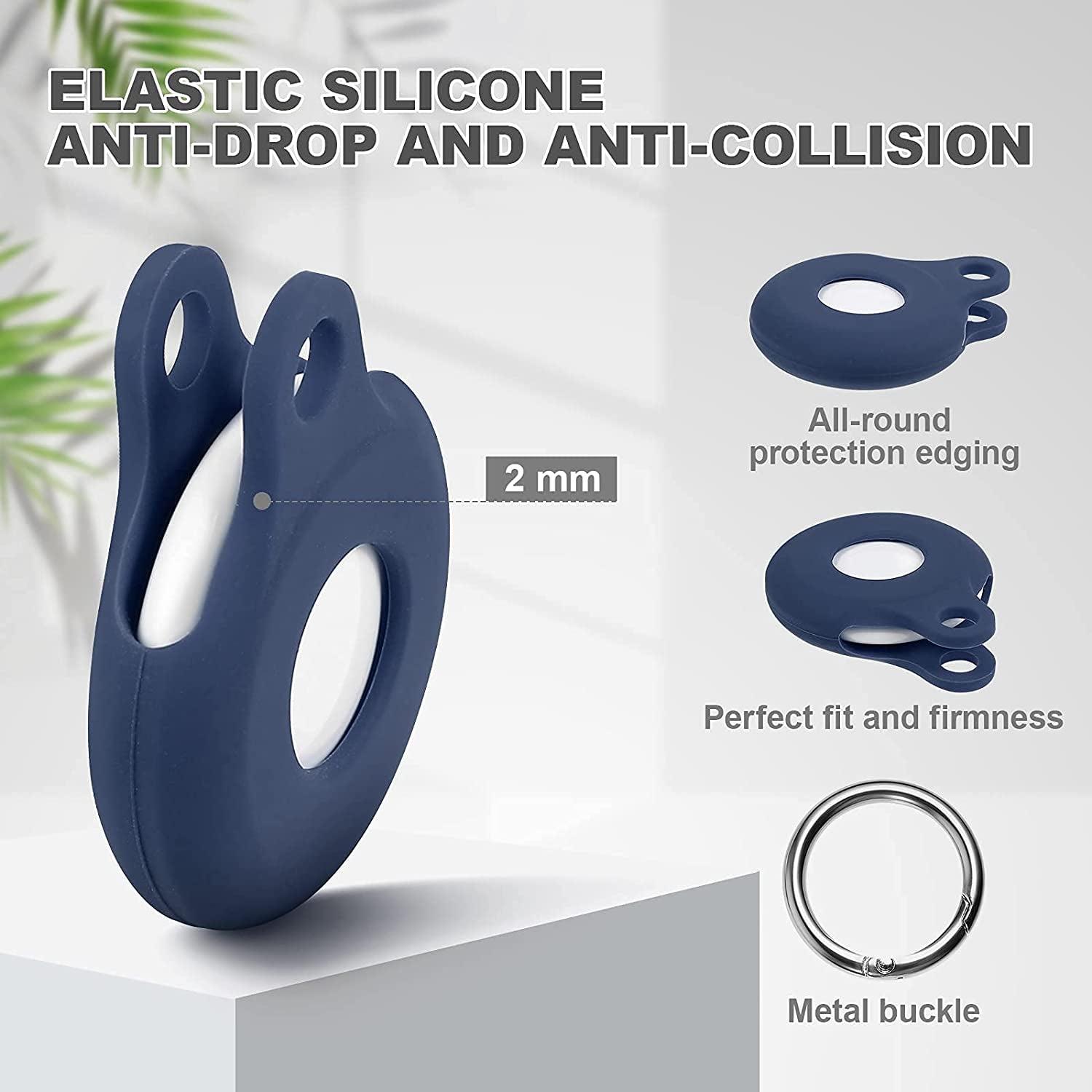 Airtag Case Compatible with Apple Airtag Case for Airtag Keychain,Pet Airtag Collar-Black  KENBU   