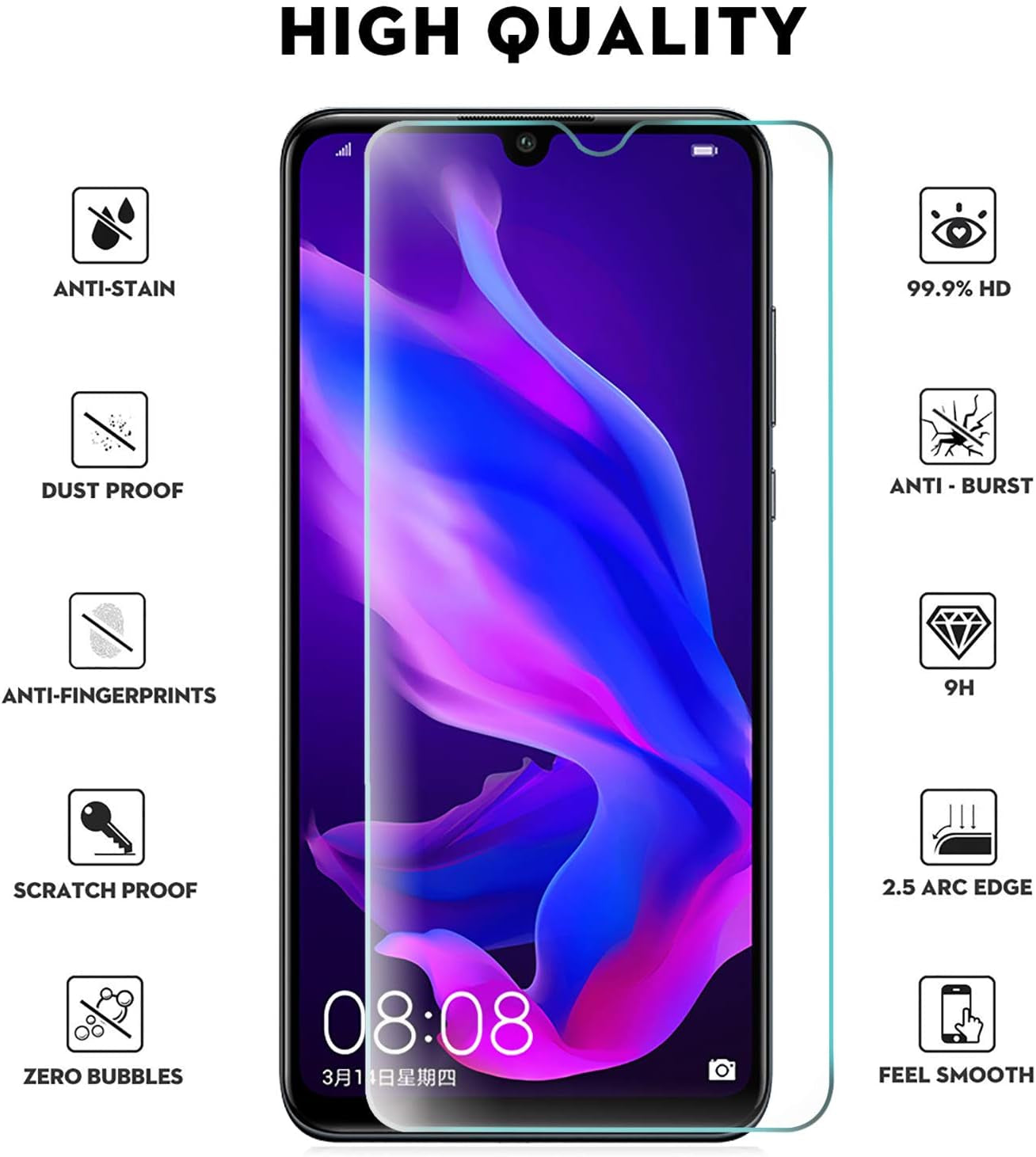 Aidinar Case for Sony Xperia 1, Slim Transparent Soft TPU Case + [2 Pack] Sony Xperia 1 Tempered Glass Screen Protector, Flexible Silicone Cover for Sony Xperia 1 Phone Cover  Aidinar   