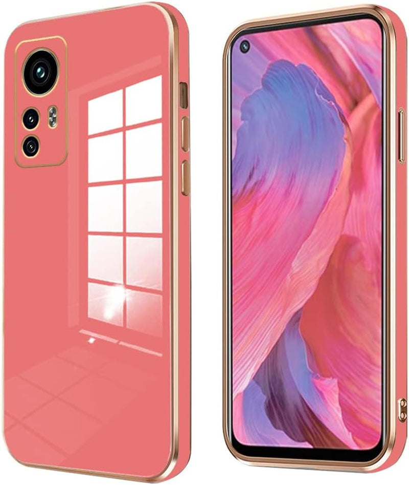 Wousunly Compatible with Redmi Note 12S Case Silicone Pink, Plating Xiaomi Redmi Note 12S Phone Case Shockproof Thin and Soft Cover (Green)  Wousunly Red  