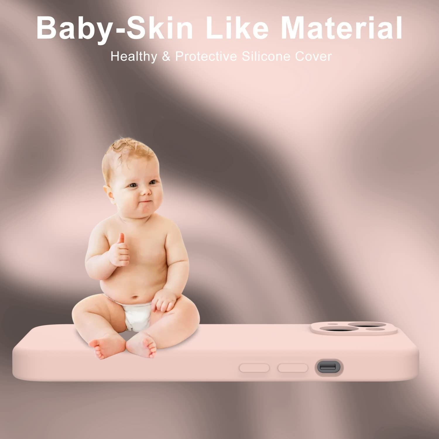 DEENAKIN Iphone 14 Case with Screen Protector,Enhanced Camera Cover,Passing 16Ft Drop Tested Soft Silicone Gel Rubber,Slim Fit Protective Phone Case for Iphone 14 6.1" Baby Pink  DEENAKIN   