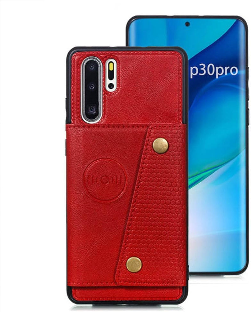 YOGISU Card Holders Wallet Case for Huawei P30 Pro P20 Lite 2019 Mate 40 30 20 Honor 9X 20 Lite Pro Leather Card Slot Back Cover,Auburn,For P30 Lite  YOGISU Red For Mate 30 Pro 