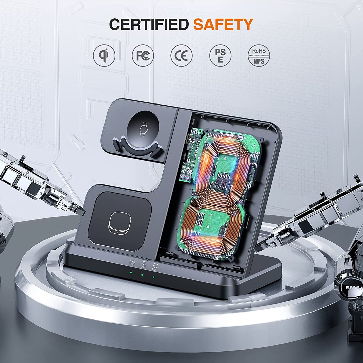 LK Wireless Charging Station for Samsung - 3 in 1 Wireless Charger Compatible for Samsung S23 Ultra plus S22 S21 S20 Note20 Z Flip 4/3 Z Fold,Galaxy Watch 5/5 Pro/4/3 Galaxy Buds  Shenzhen Smacat Electronic Technology Co.,Ltd   