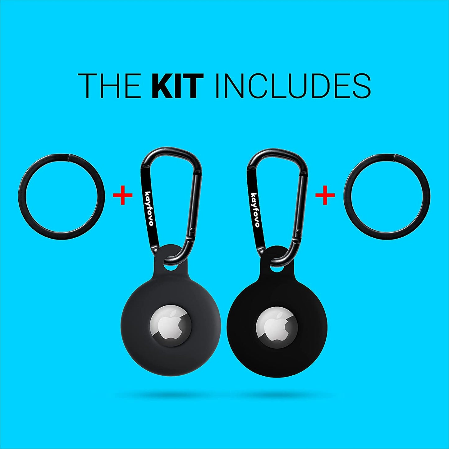 Airtag Holder, Airtag Case, Air Tag Holder, Airtag Accessories, Airtag Key Ring, Airtag Keychain, Silicone Airtag Case, 2 Pack – Grey, Black  toyshi   