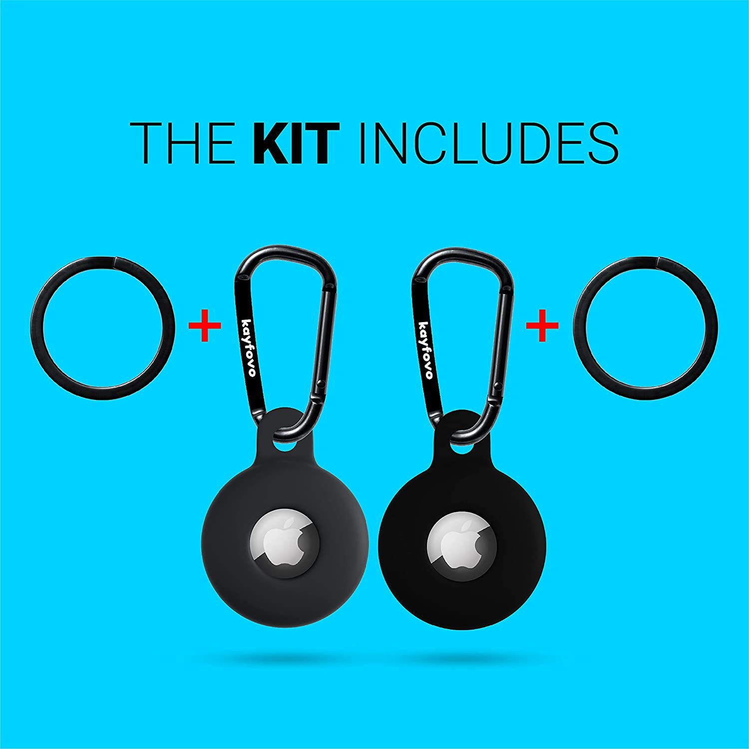 Airtag Holder, Airtag Case, Air Tag Holder, Airtag Accessories, Airtag Key Ring, Airtag Keychain, Silicone Airtag Case, 2 Pack – Grey, Black  toyshi   