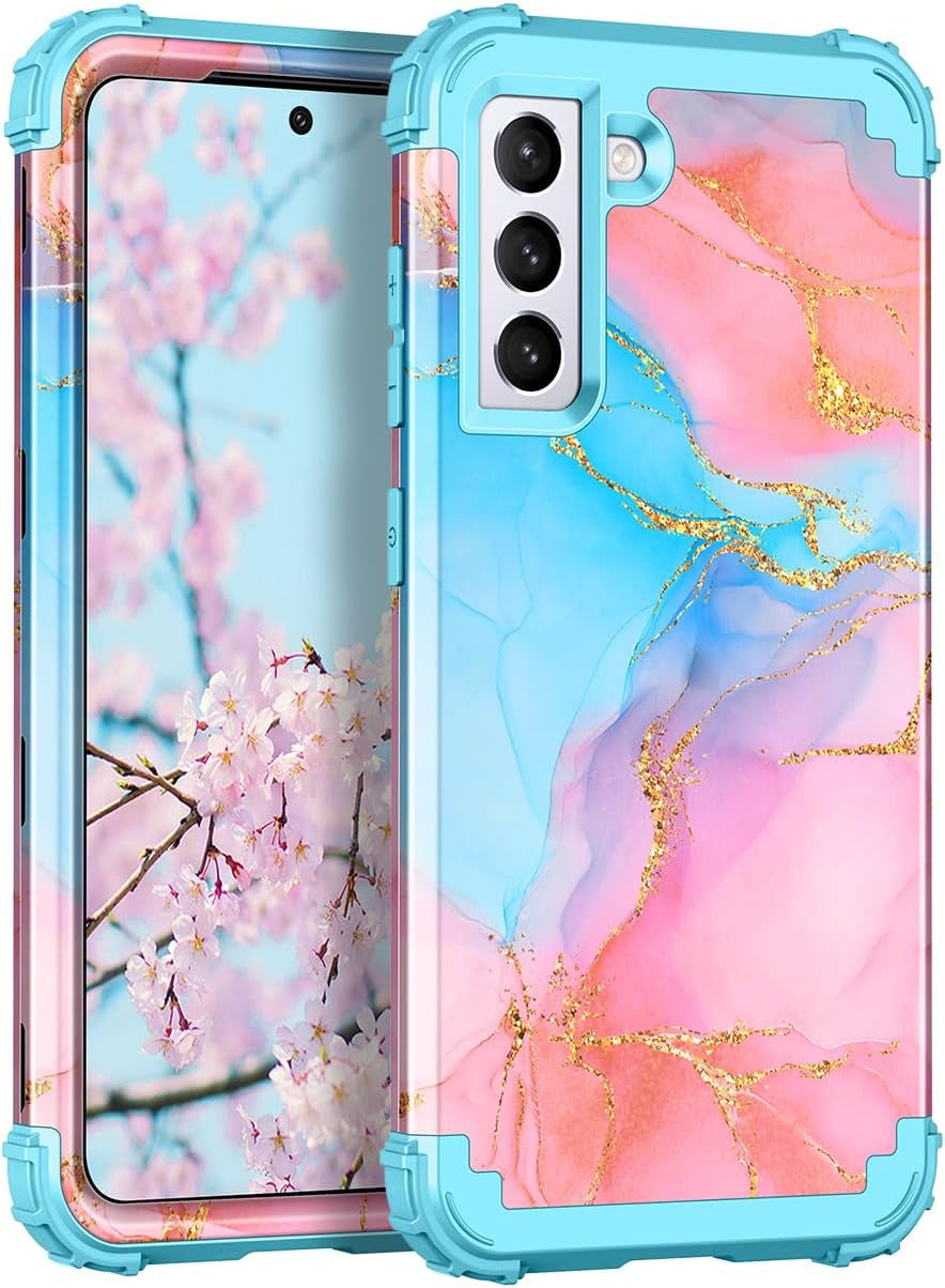 Rancase for Galaxy S21 plus 5G Case,Three Layer Heavy Duty Shockproof Protection Hard Plastic Bumper +Soft Silicone Rubber Protective Case for Samsung Galaxy S21 plus 5G 6.7 Inch,Black  Rancase Pink/Blue  