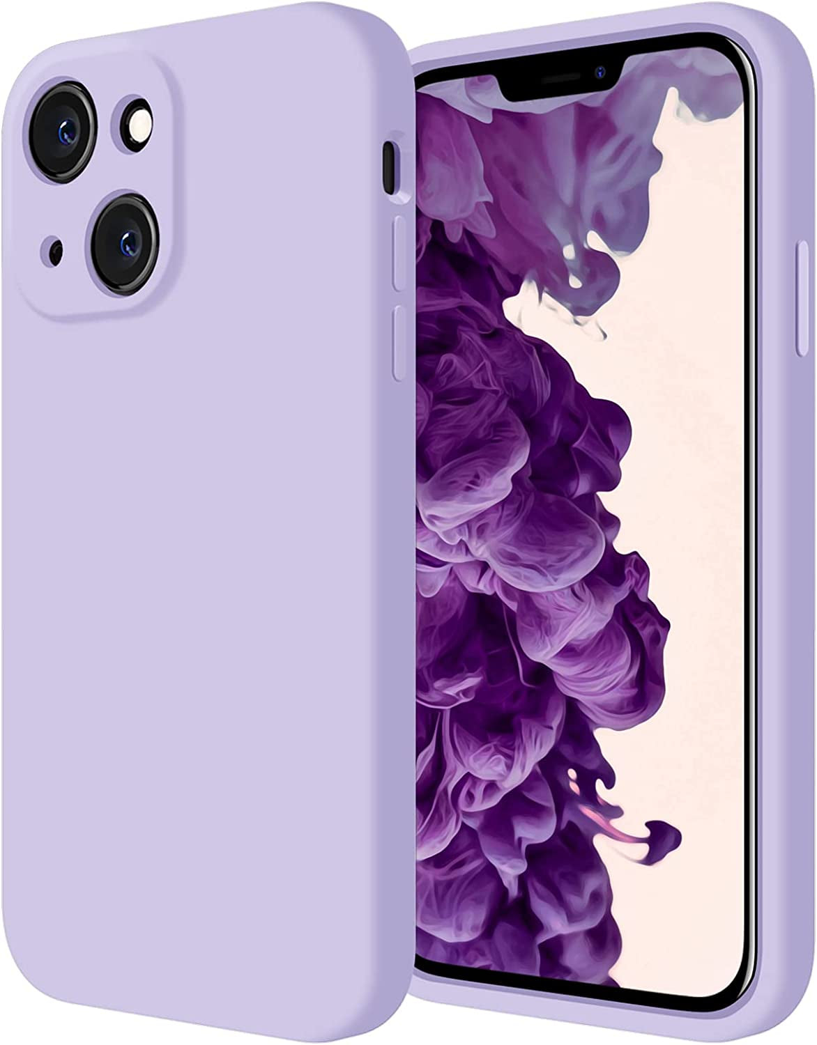 Firenova for Iphone 14 Case, Silicone Upgraded [Camera Protection] Phone Case with [2 Screen Protectors], Soft Anti-Scratch Microfiber Lining Inside, 6.1 Inch, Alpine Green  FireNova Clove Purple  