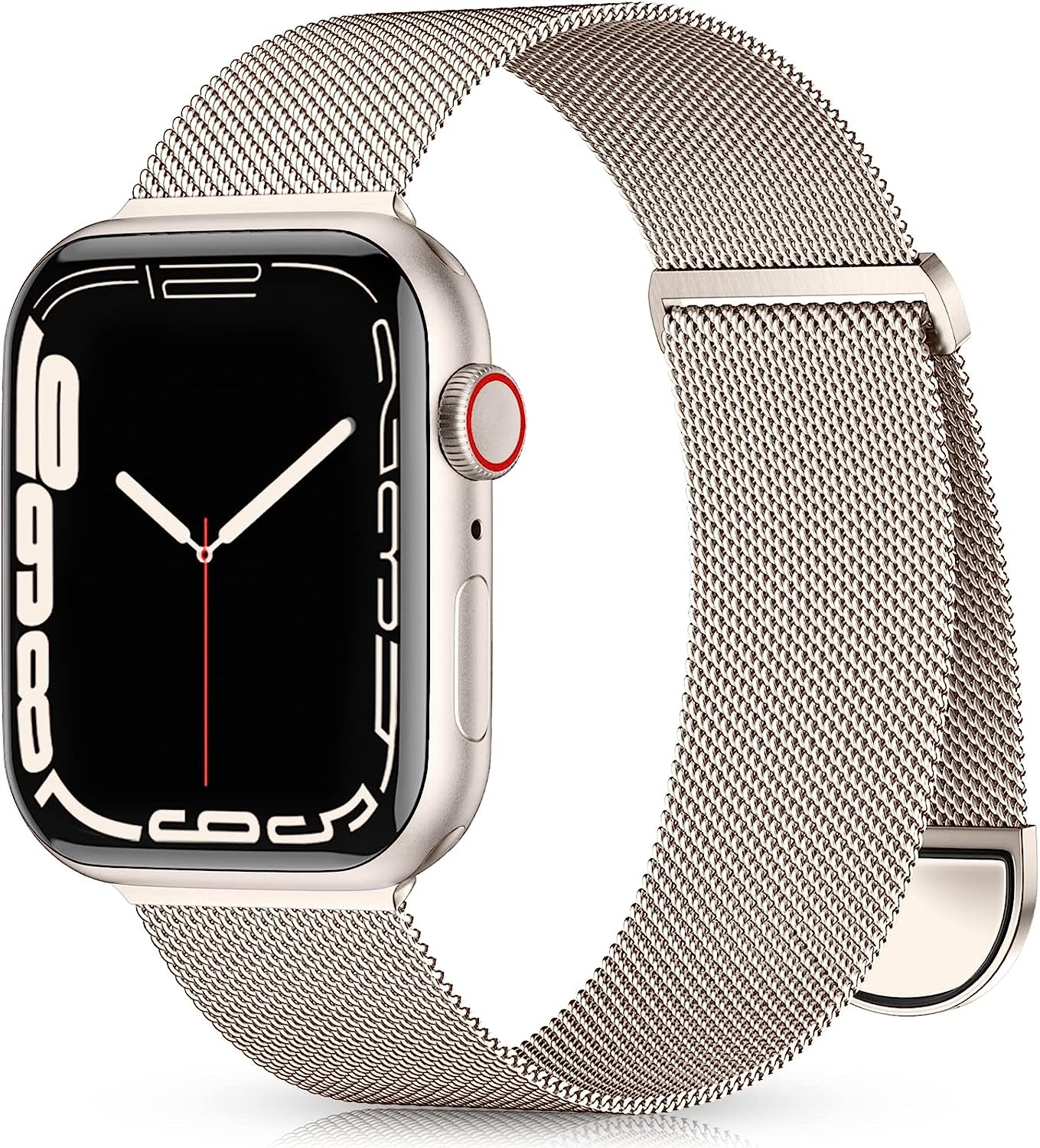 Zedoli Metal Band Compatible with Apple Watch Bands 40Mm 38Mm 41Mm 45Mm 44Mm 42Mm 49Mm for Women Men, Stainless Steel Milanese Mesh Loop Magnetic Wristbands for Iwatch Series 8 7 6 5 4 3 2 1 SE Ultra  Zedoli Starlight 42/44/45/49mm 