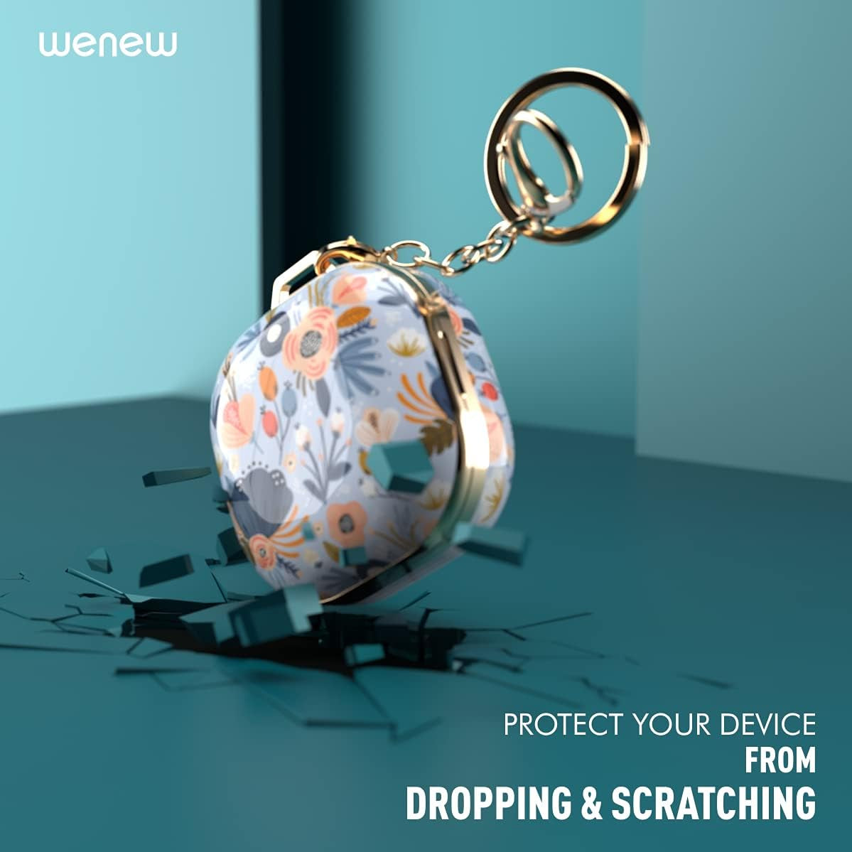 Wenew Case for Galaxy Buds 2 Pro/Galaxy Buds Pro/Galaxy Buds 2 / Galaxy Buds Live, Cute Pattern Hard Shell with Clip for Women Men Girls Kids (Blue)  wenew   