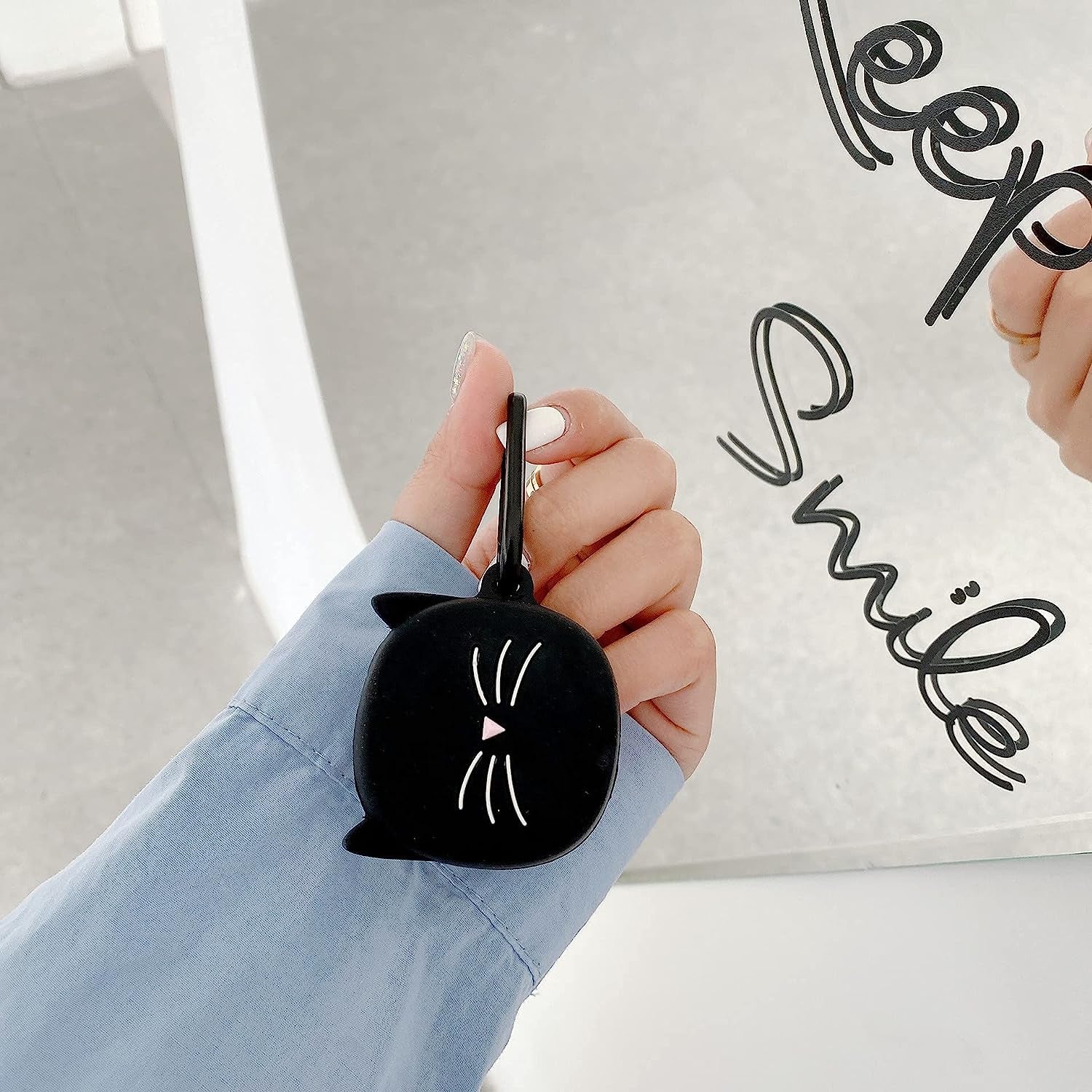 Autolife Case for Samsung Galaxy Buds Live/Galaxy Buds Pro, Shockproof Silicone Protective Cover Cute Cartoon Design Compatible with Galaxy Buds 2(2021) Charging Case for Girls Boys Black Cat  Autolife   