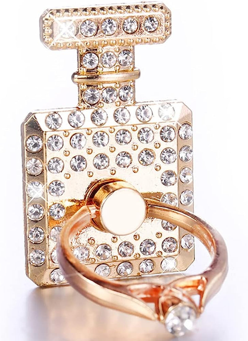 Cell Phone Ring Stand Holder Grip, 360° Cell Phone Ring Holder Stand Finger Kickstand, Cell Phone Ring Grip Holder for Back of Phone, Cell Phone Ring Grip Stand Silver Black Rose Gold  Mheijo Perfume Gold  