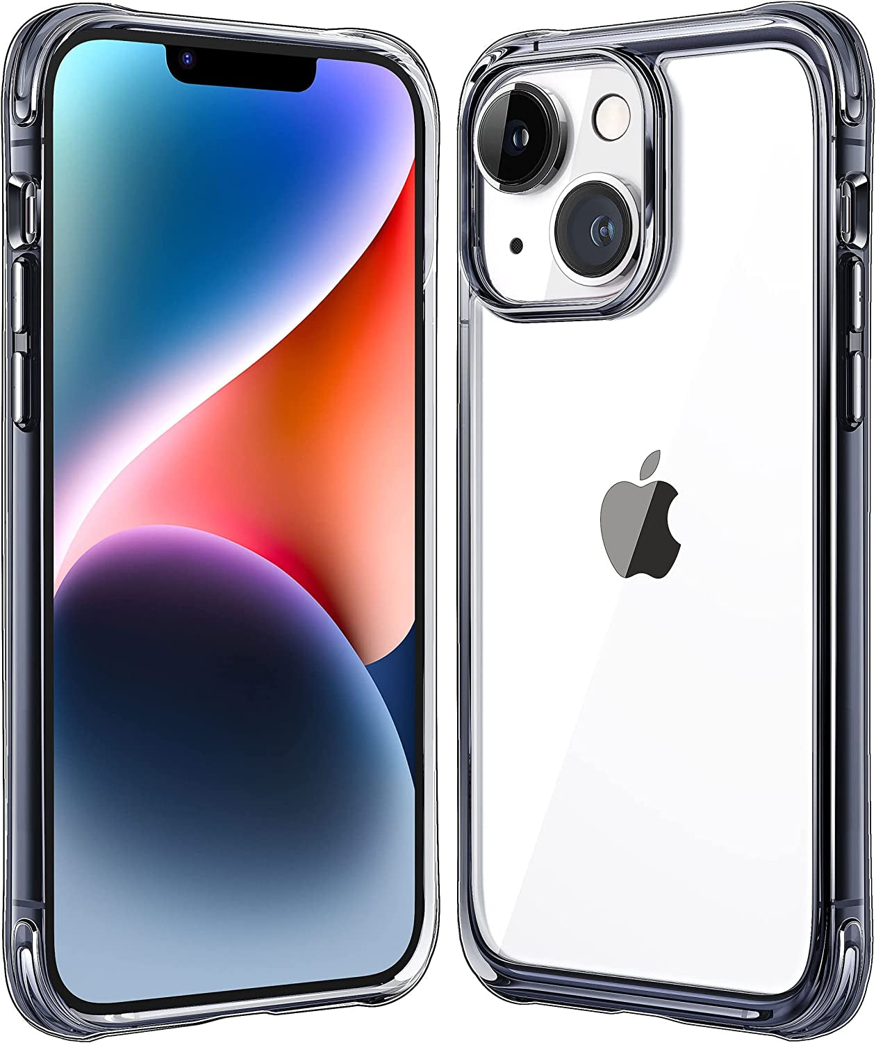 Mkeke for Iphone 14 Case & Iphone 13 Case Clear, New Designed Slim Phone Case for Iphone 13 & 14 with Protective Bumper for Apple Iphone 14/Iphone 13 6.1'' [Anti Yellowing] [Military Grade Protection]  Shenzhen Make Technology Company Limited Black  