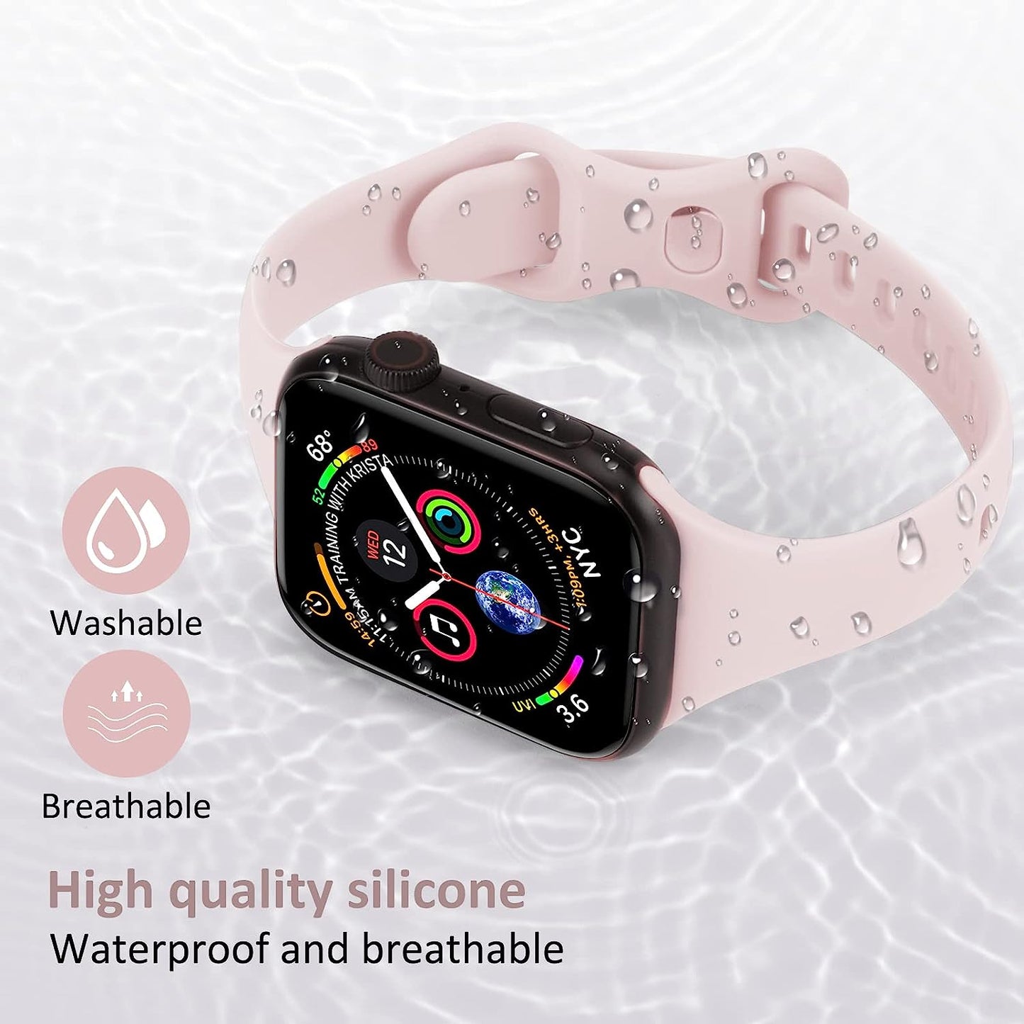 Oribox Compatible with Apple Watch Bands 41Mm 40Mm 38Mm, Soft Silicone Sports Wristband for Iwatch Series SE 8 7 6 5 4 3 2 1 for Women Men  ORIbox   