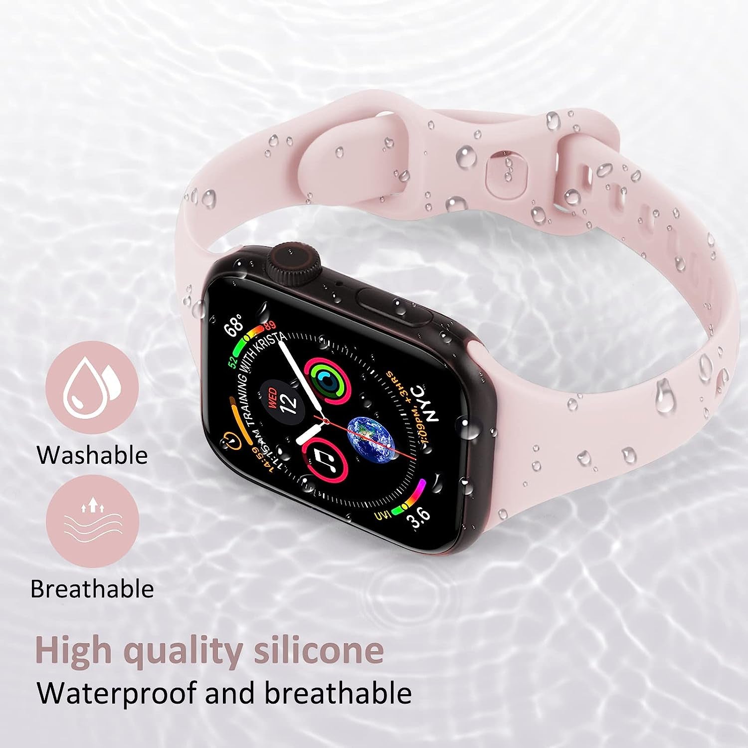 Oribox Compatible with Apple Watch Bands 41Mm 40Mm 38Mm, Soft Silicone Sports Wristband for Iwatch Series SE 8 7 6 5 4 3 2 1 for Women Men  ORIbox   