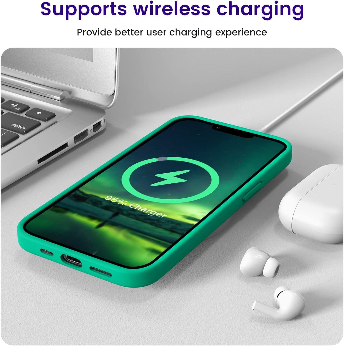 OTOFLY Designed for Iphone 14 Case, Silicone Shockproof Slim Thin Phone Case for Iphone 14 6.1 Inch (Emerald Green)  OTOFLY Direct   