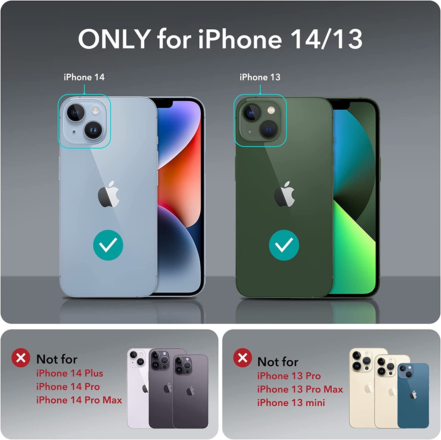 ESR for Iphone 13 Case/Iphone 14 Case Clear, Military-Grade Protection, Shockproof Air-Guard Corners, Yellowing-Resistant Acrylic Back, Phone Case for Iphone 14/Iphone 13, Air Armor Case, Clear Black  Electronic Silk Road Corp   