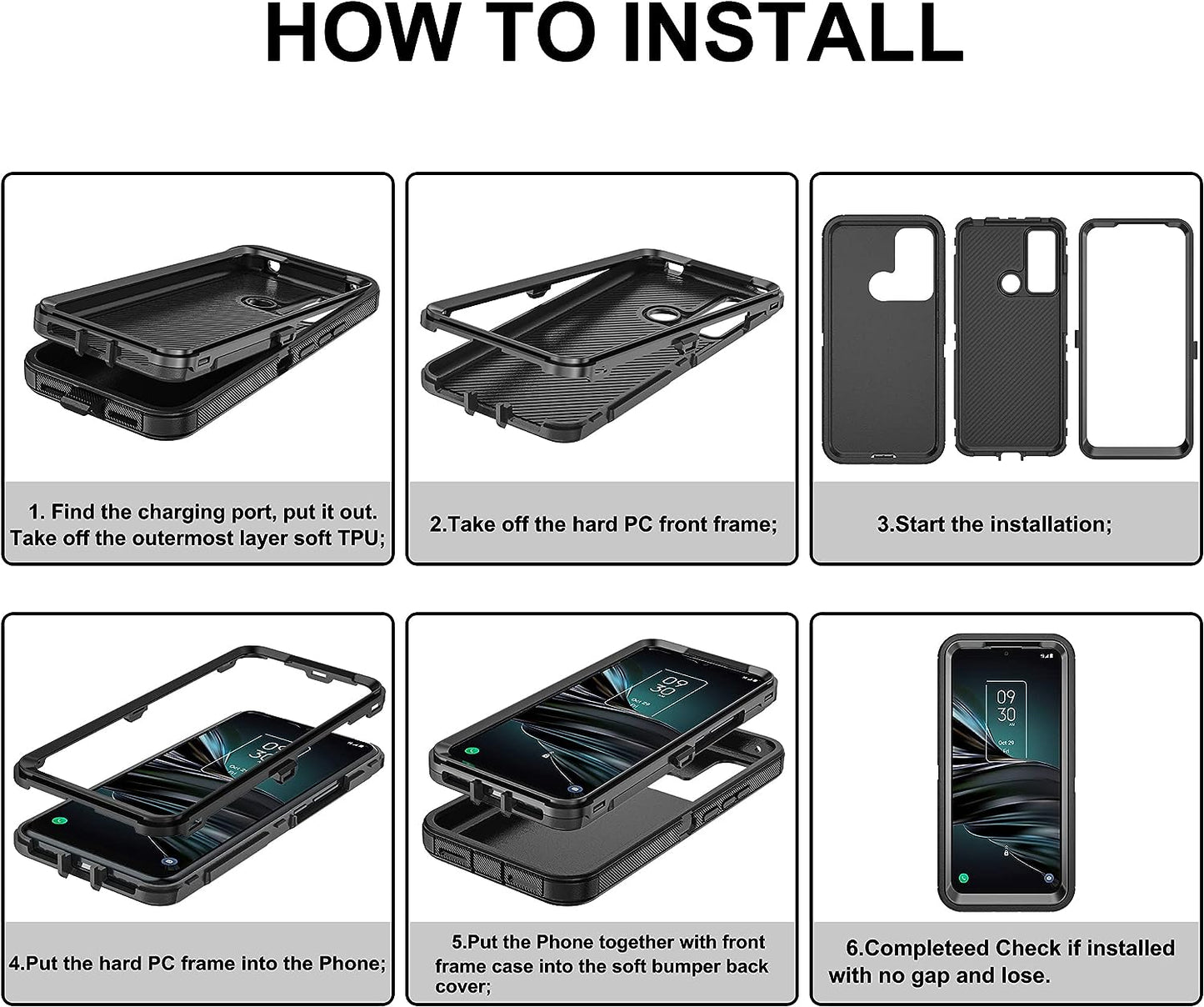 Asuwish Phone Case for LG G8 Thinq Cell Cover Hybrid Rugged Shockproof Hard Protective Drop Proof Full Body Slim Heavy Duty Mobile Accessories LGG8 Thin Q G 8 LG8 G8Thinq Lgg8Thinq 8G Women Black  Asuwish   