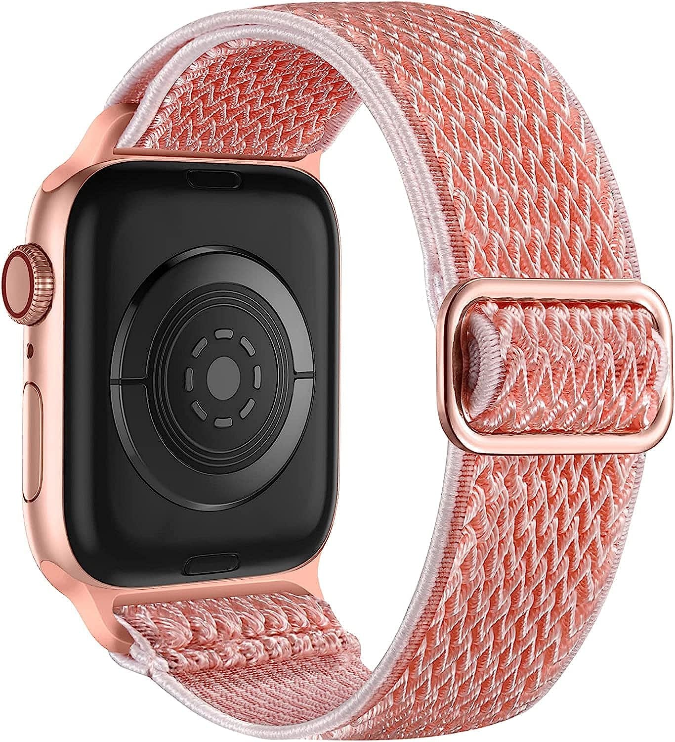 Lerobo Elastic Bands Compatible with Apple Watch Bands 44Mm 42Mm 38Mm 40Mm,Stretchy Solo Loop Soft Nylon Strap Replacement Band for Iwatch/Apple Watch SE Series 6,Series 3,Series 5 4 3 2 1 Women Men  PJStore-US A Pink Sand 42mm/44mm/45mm/49mm 
